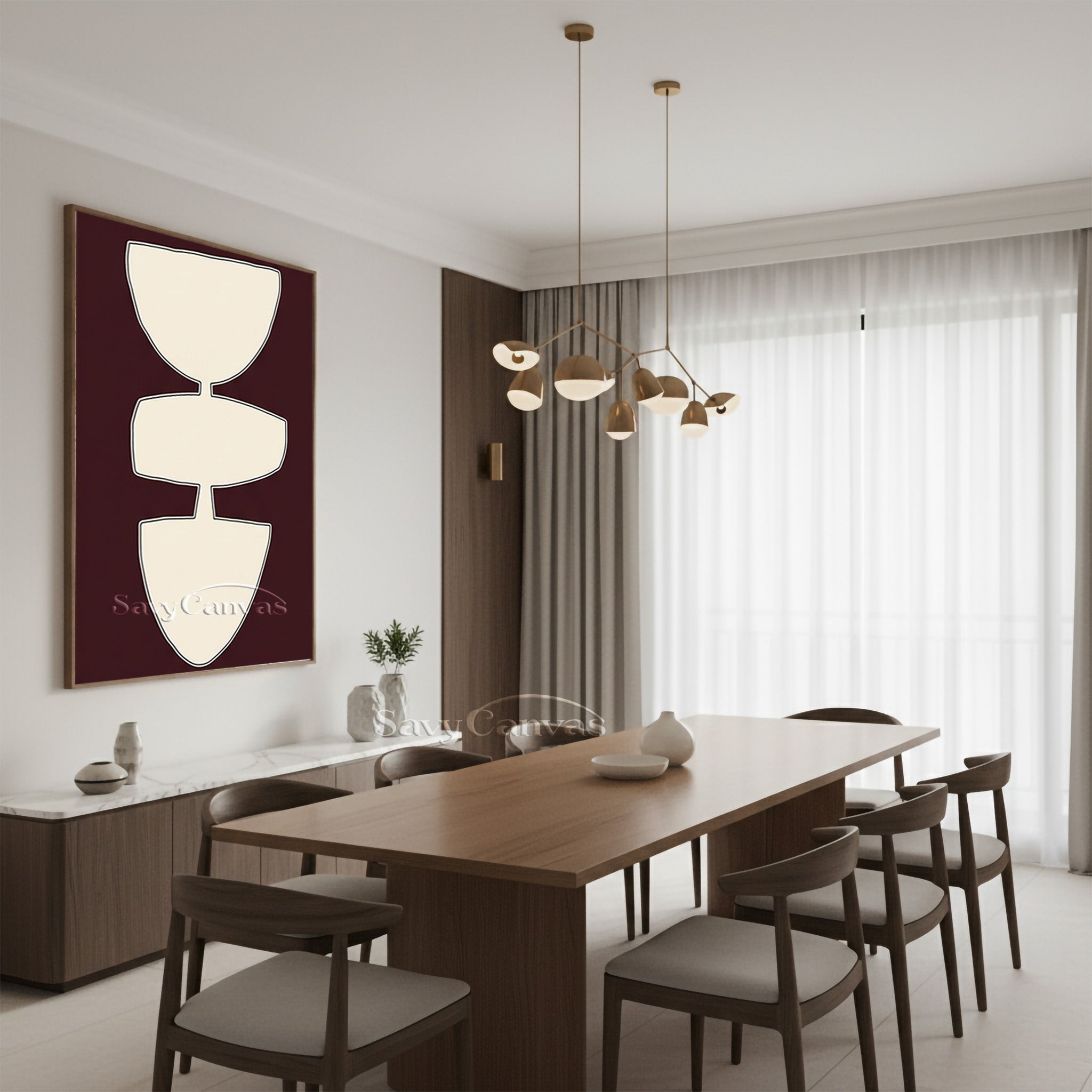 Modern Geometric Painting | Framed Minimalist Wall Art #AA 506