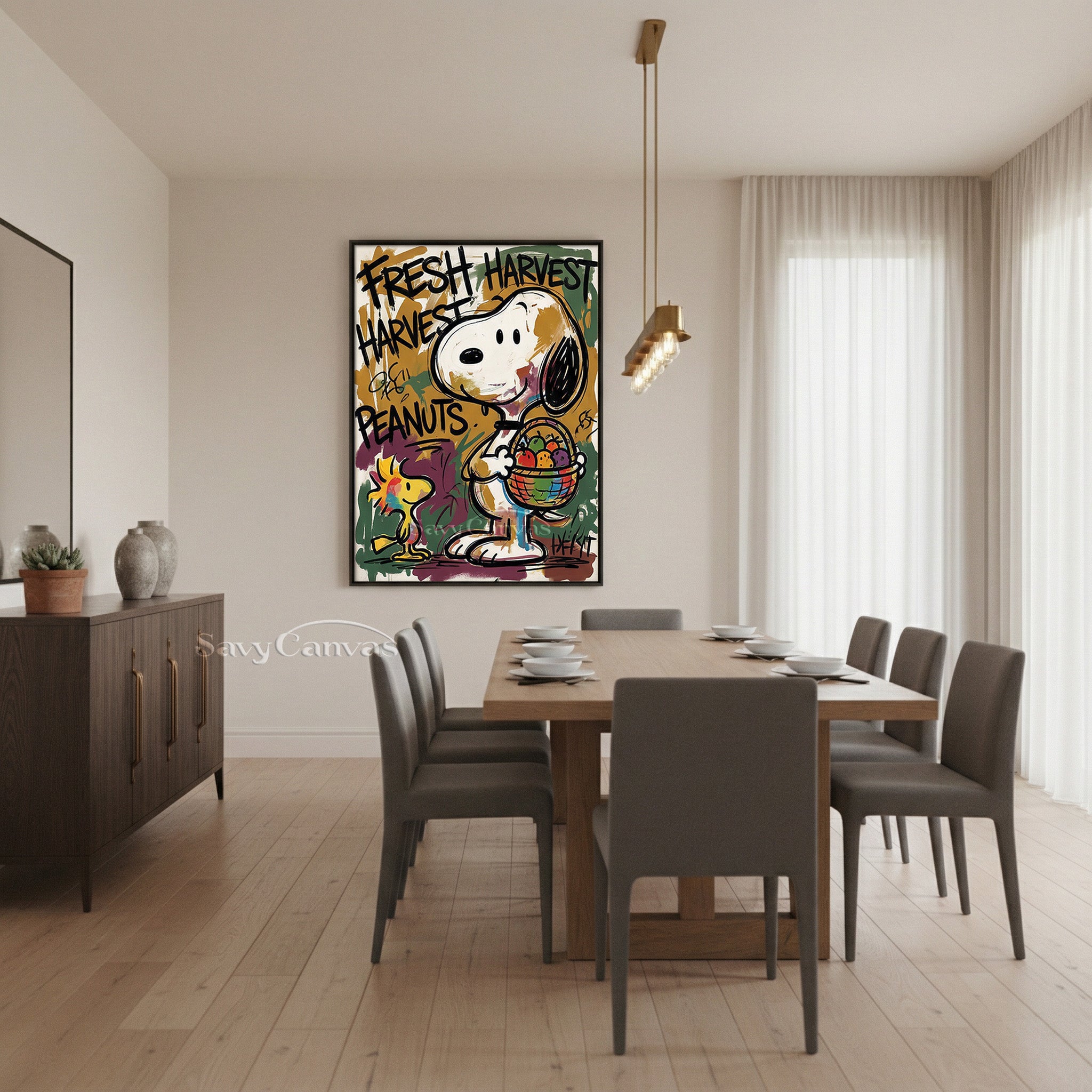 Snoopy & Woodstock Harvest Style Hand | painted Wall Decor #SS 068