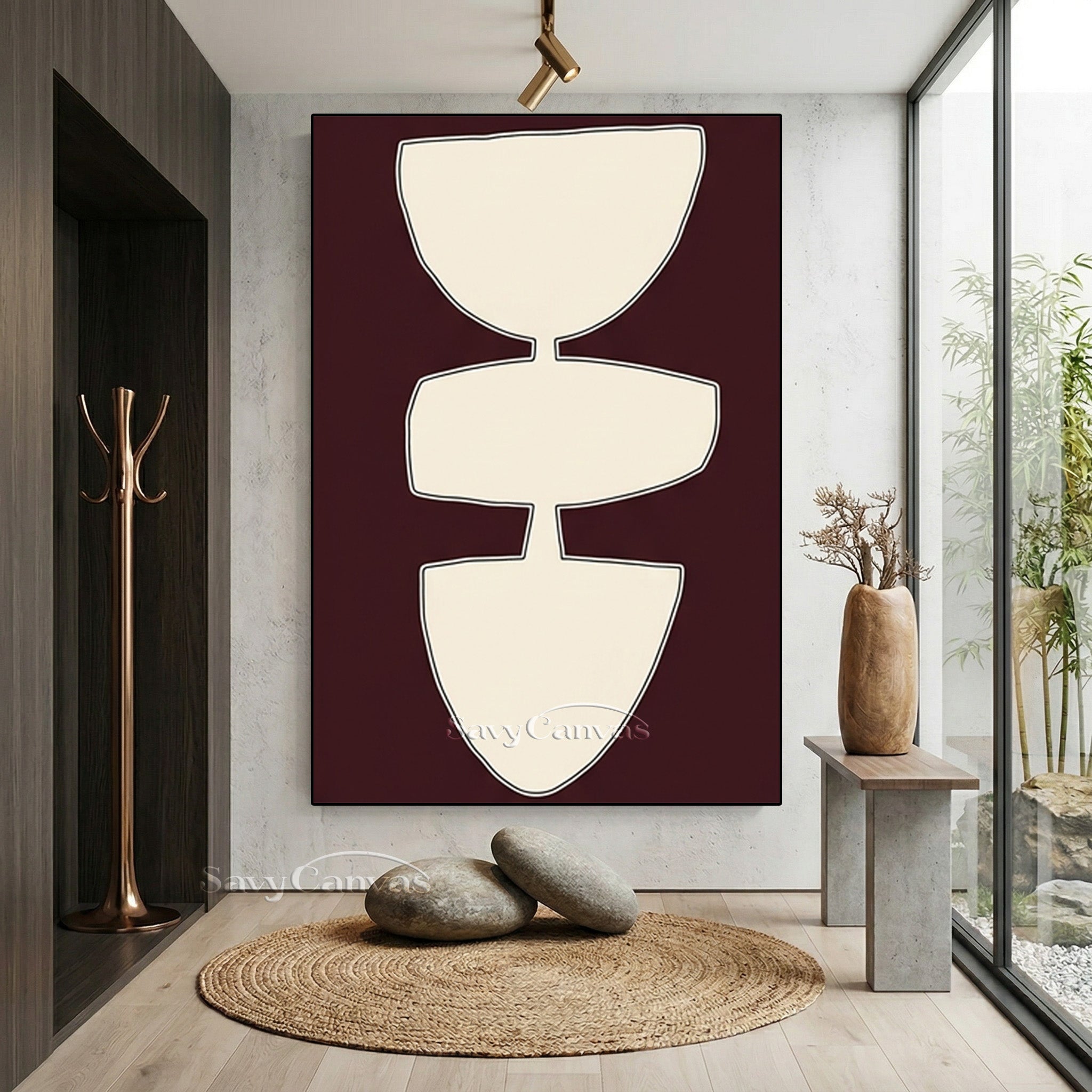 Modern Geometric Painting | Framed Minimalist Wall Art #AA 506