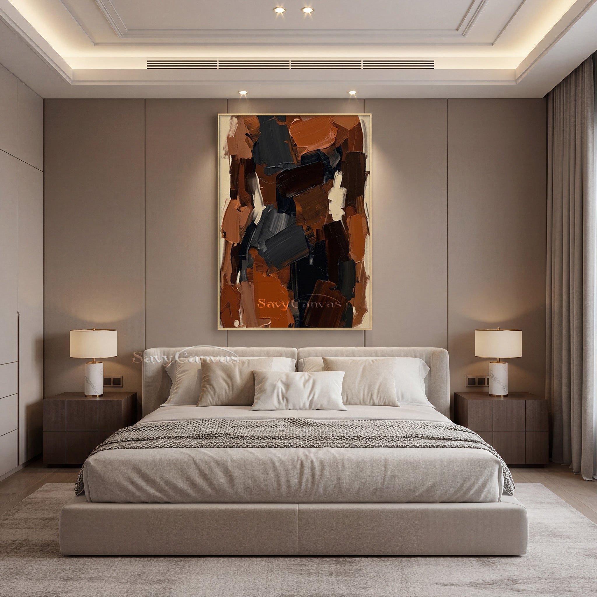 Hand-Painted Textured Abstract Wall Art | Earth Tone Oil Painting #SS 142