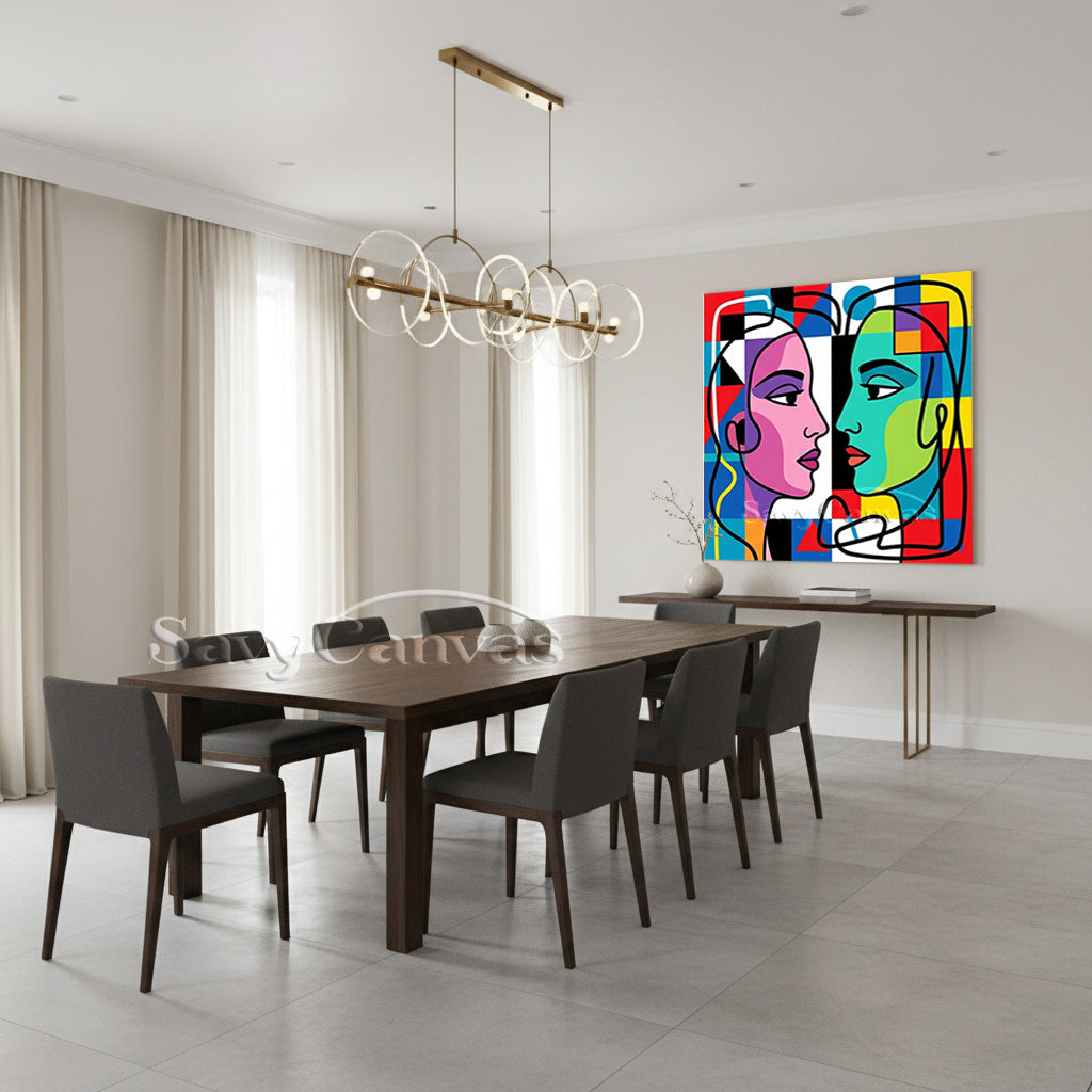 Modern Pop Art Portrait | Cubist Style Face Painting #AA 490