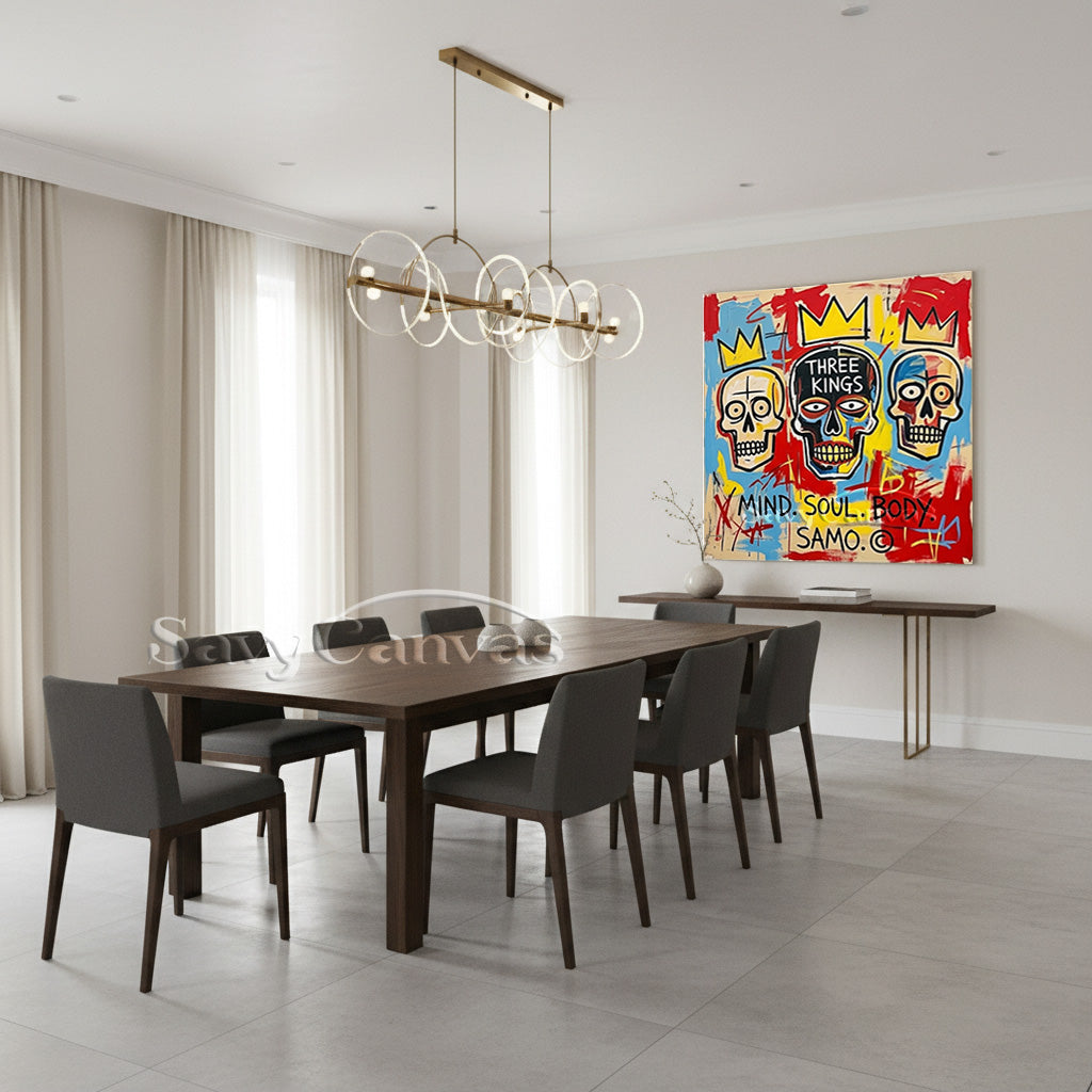 "Three Kings" Skull Painting | Abstract Graffiti Wall Art #AA 535