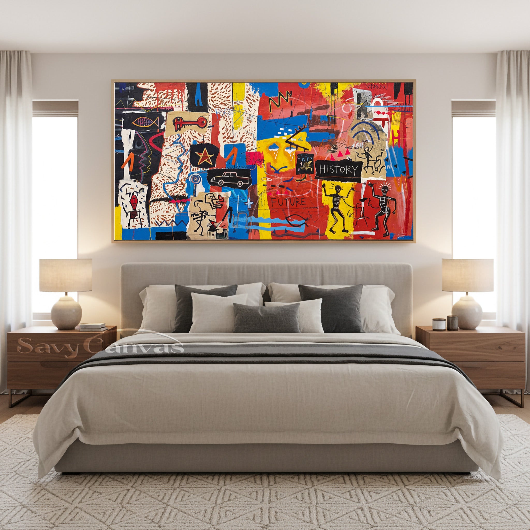 Neo-Expressionist Street Art Canvas - History & Future #SS 045
