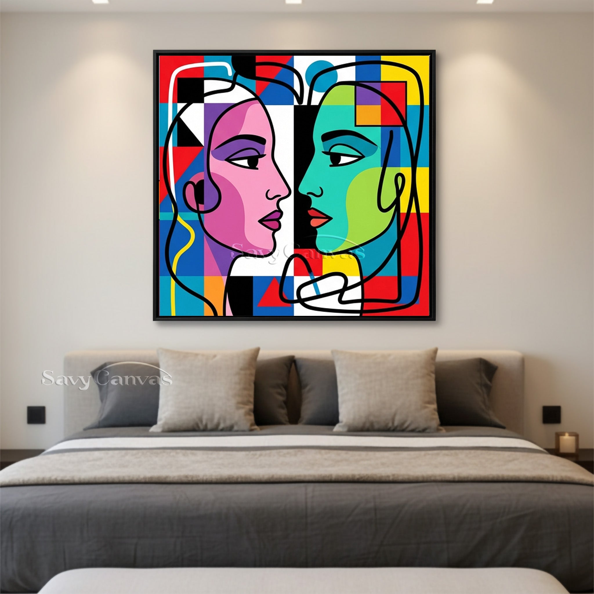 Modern Pop Art Portrait | Cubist Style Face Painting #AA 490