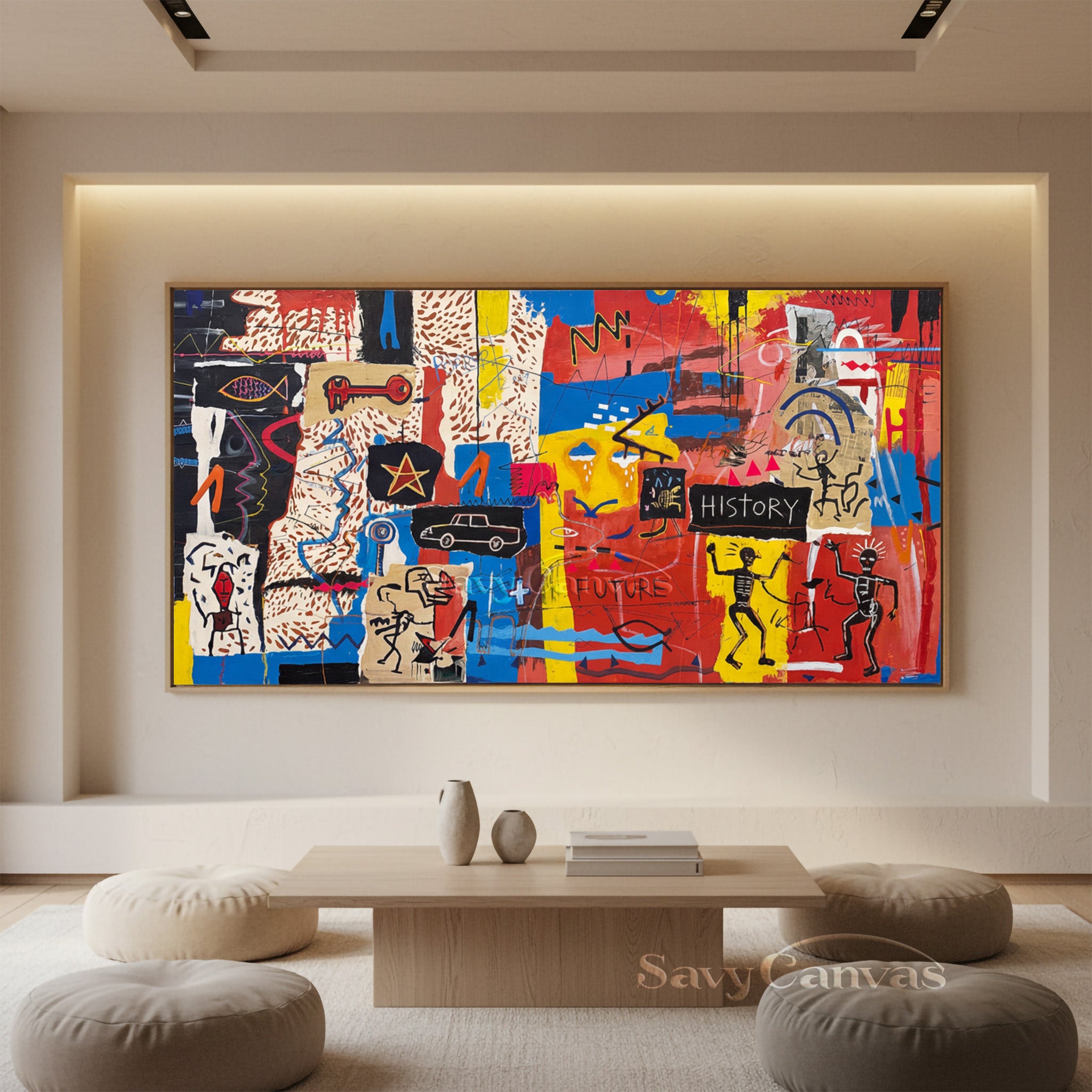 Neo-Expressionist Street Art Canvas - History & Future #SS 045
