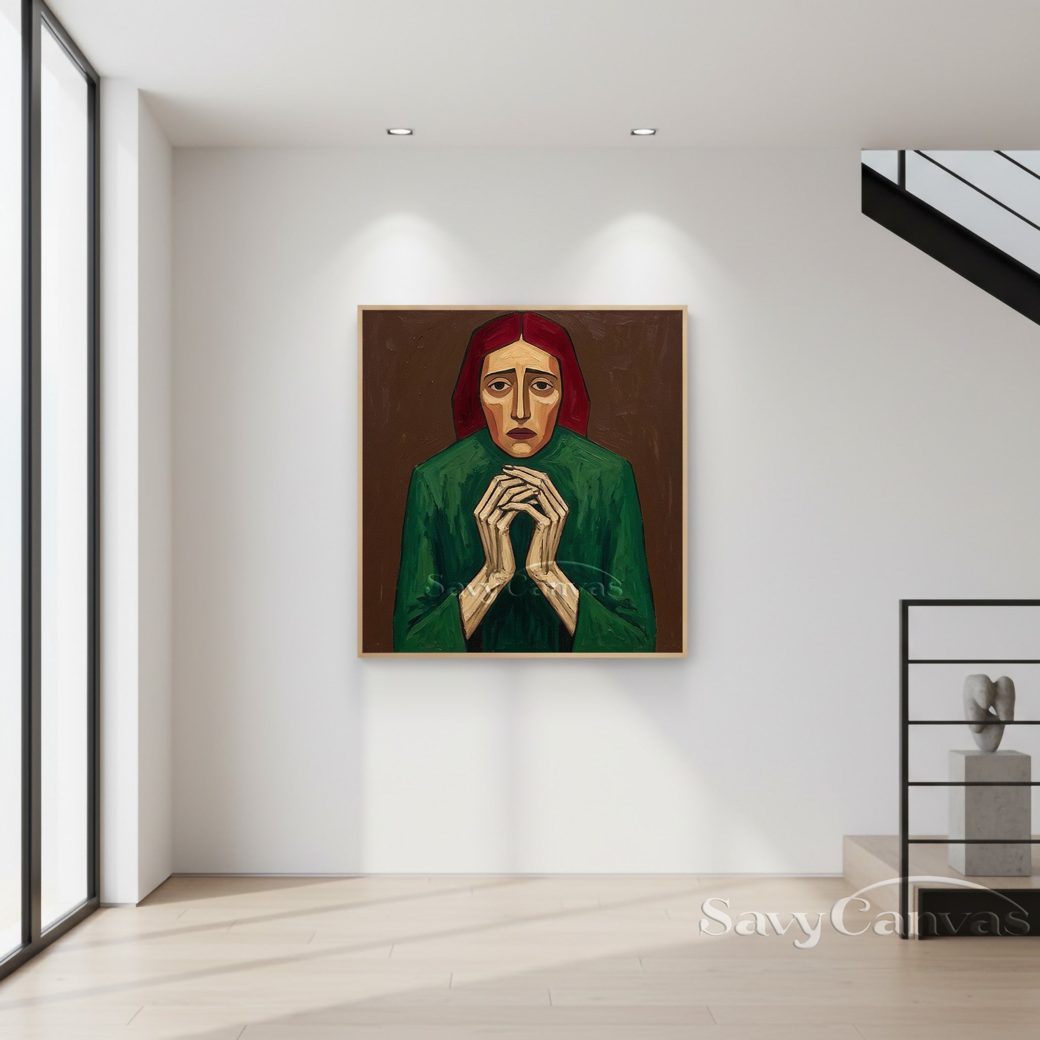 "The Silent Prayer" | Hand-Painted Portrait Wall Art Canvas #SS 108