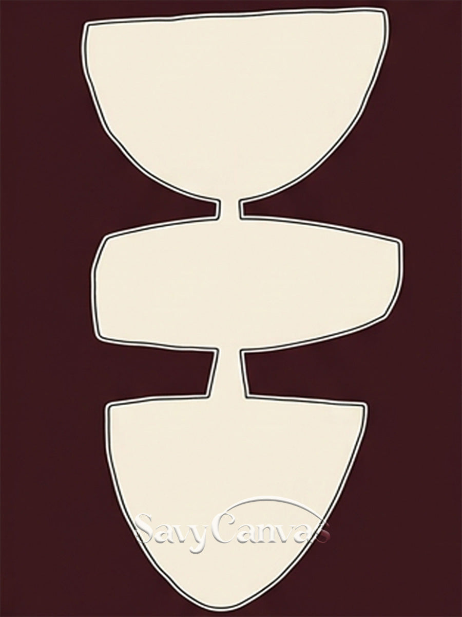 Modern Abstract Canvas Print | Burgundy Geometric Art