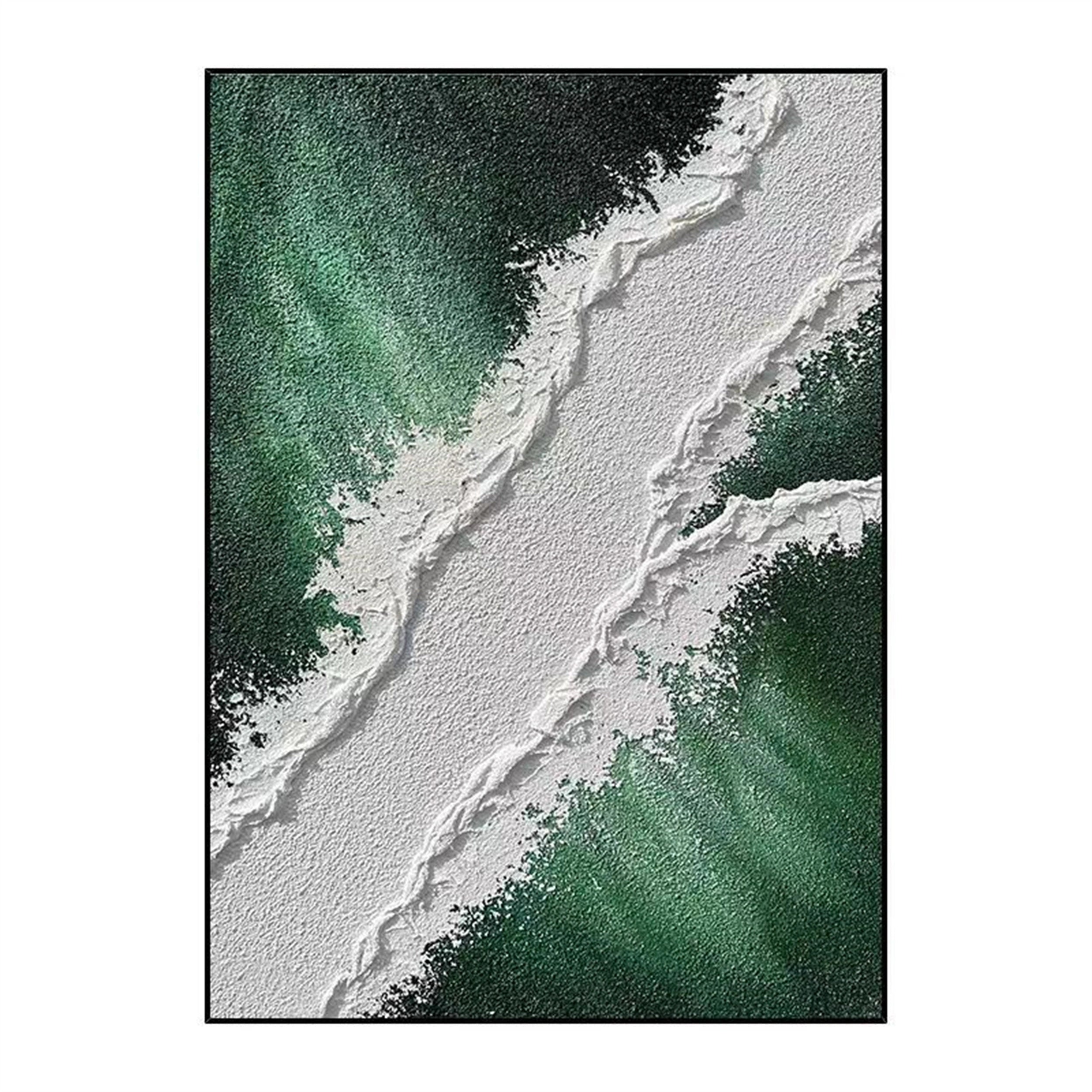 Geode-Inspired Abstract Painting | Gradient Green Wall Decor for Office & Living Room # JJ 148
