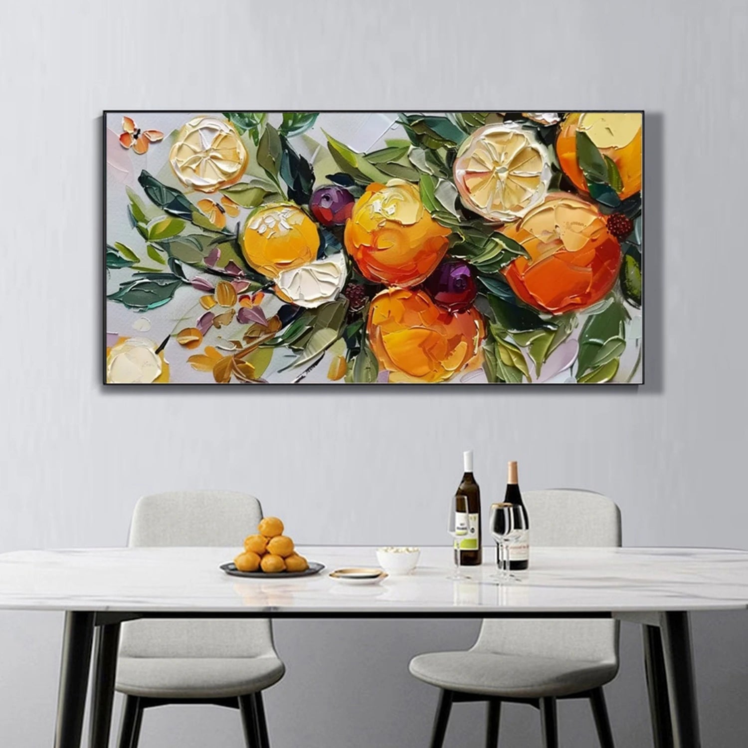  Modern Still Life Fruit Painting | Hand-Painted Dining Art - Savy Canvas