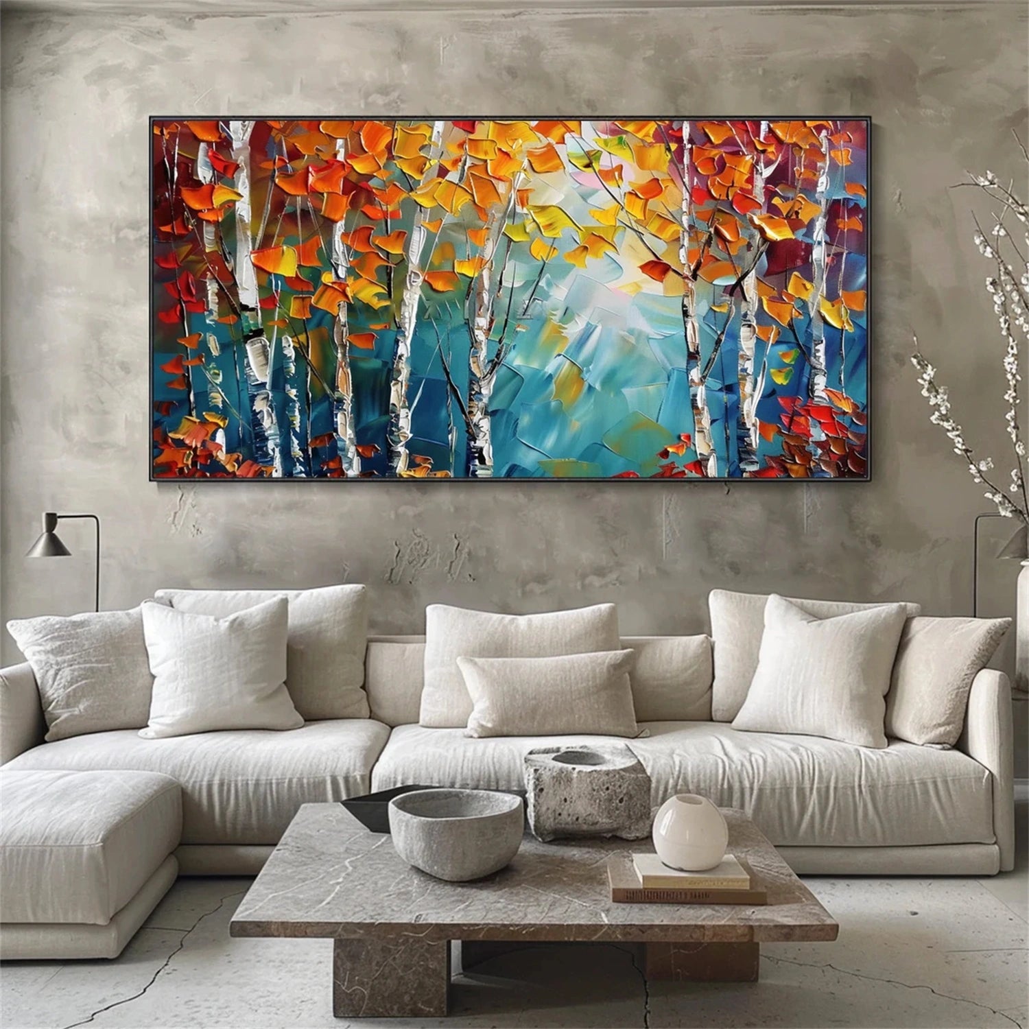 Modern Landscape Wall Art – Textured Tree Canvas