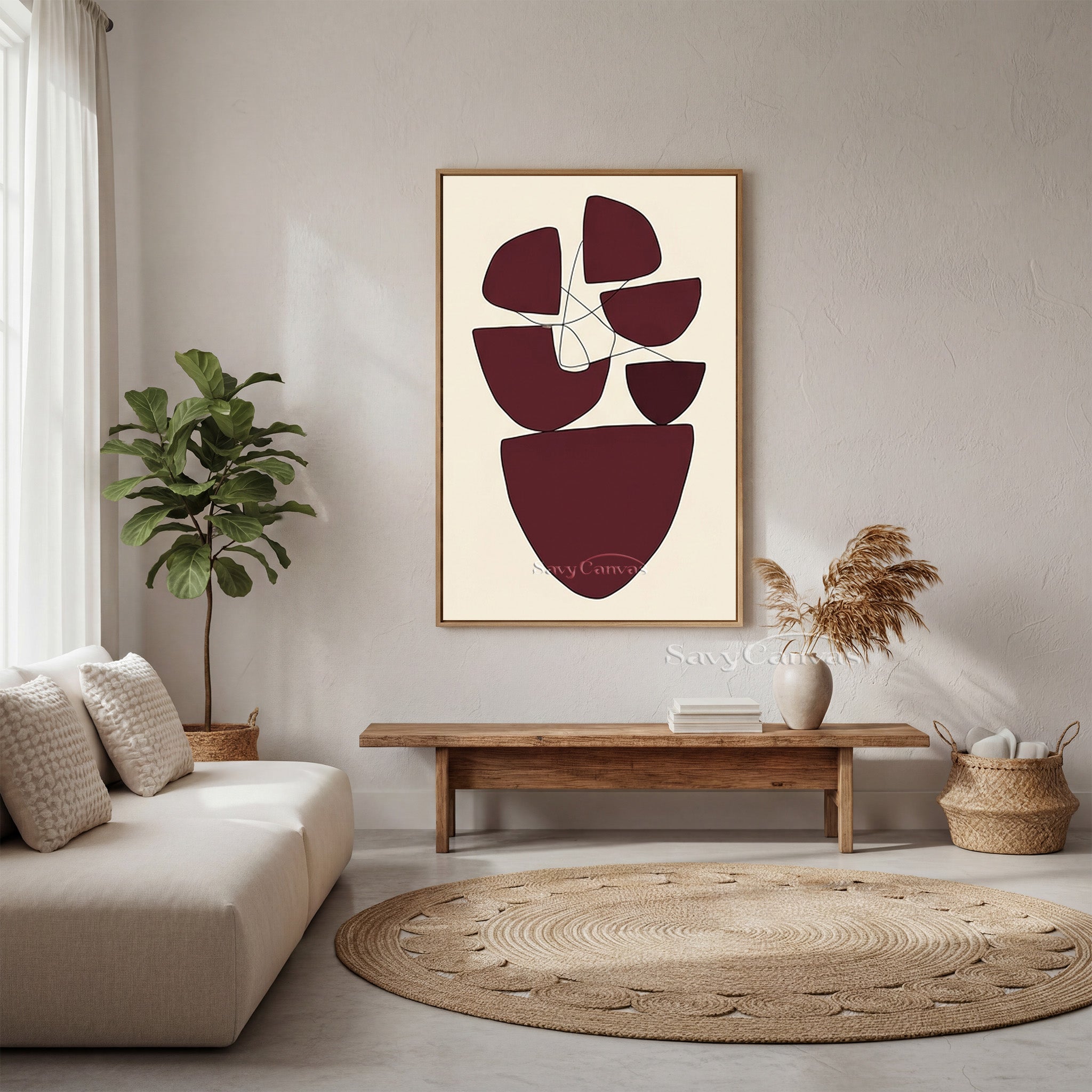 Japandi Style Abstract Art | Minimalist Line & Shape Decor #AA 507