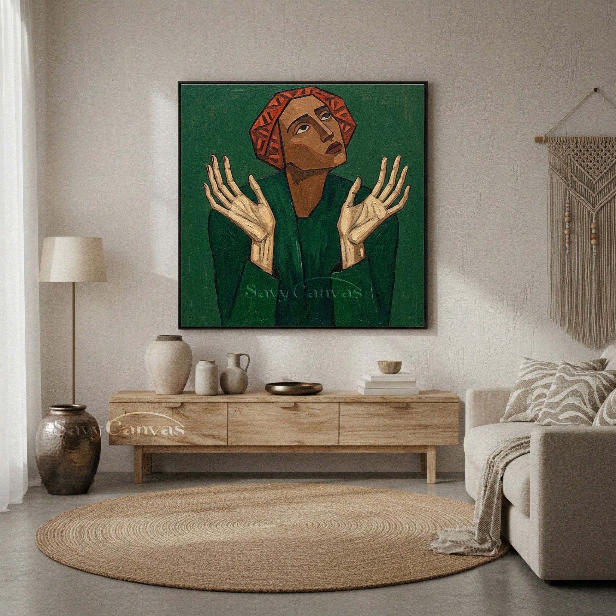 Contemporary Religious Style Portrait Wall Art | Hand-Painted #SS 109