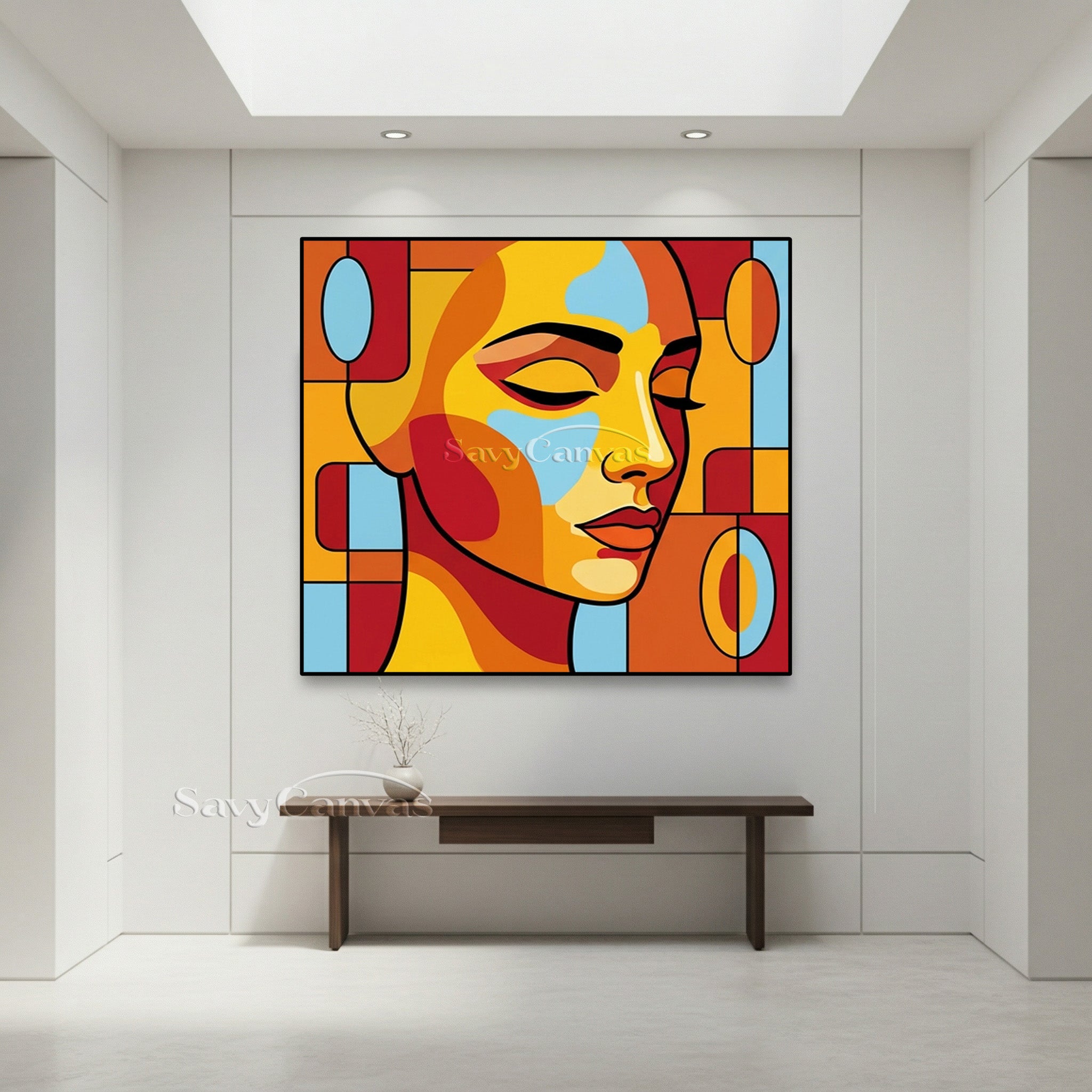 Modern Pop Art Portrait | Abstract Cubist Face Painting #AA 489