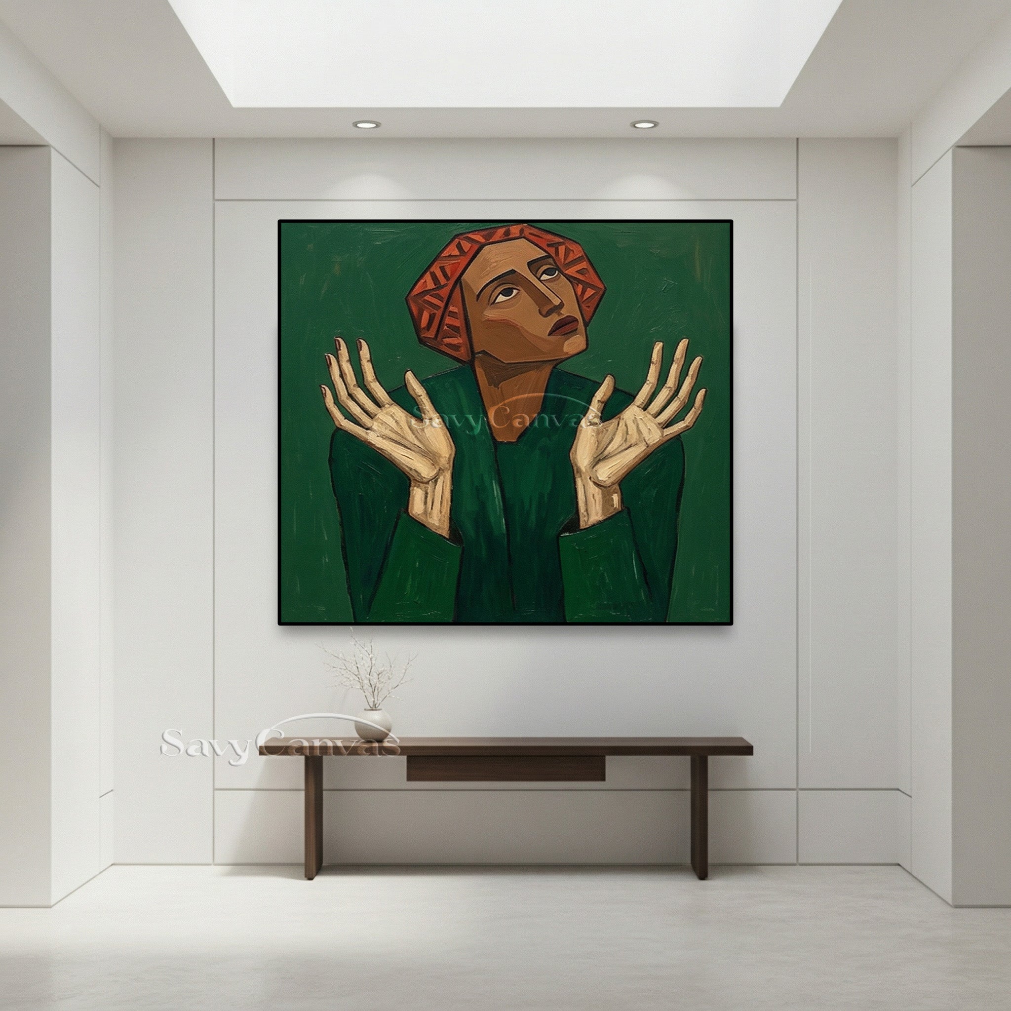Contemporary Religious Style Portrait Wall Art | Hand-Painted #SS 109