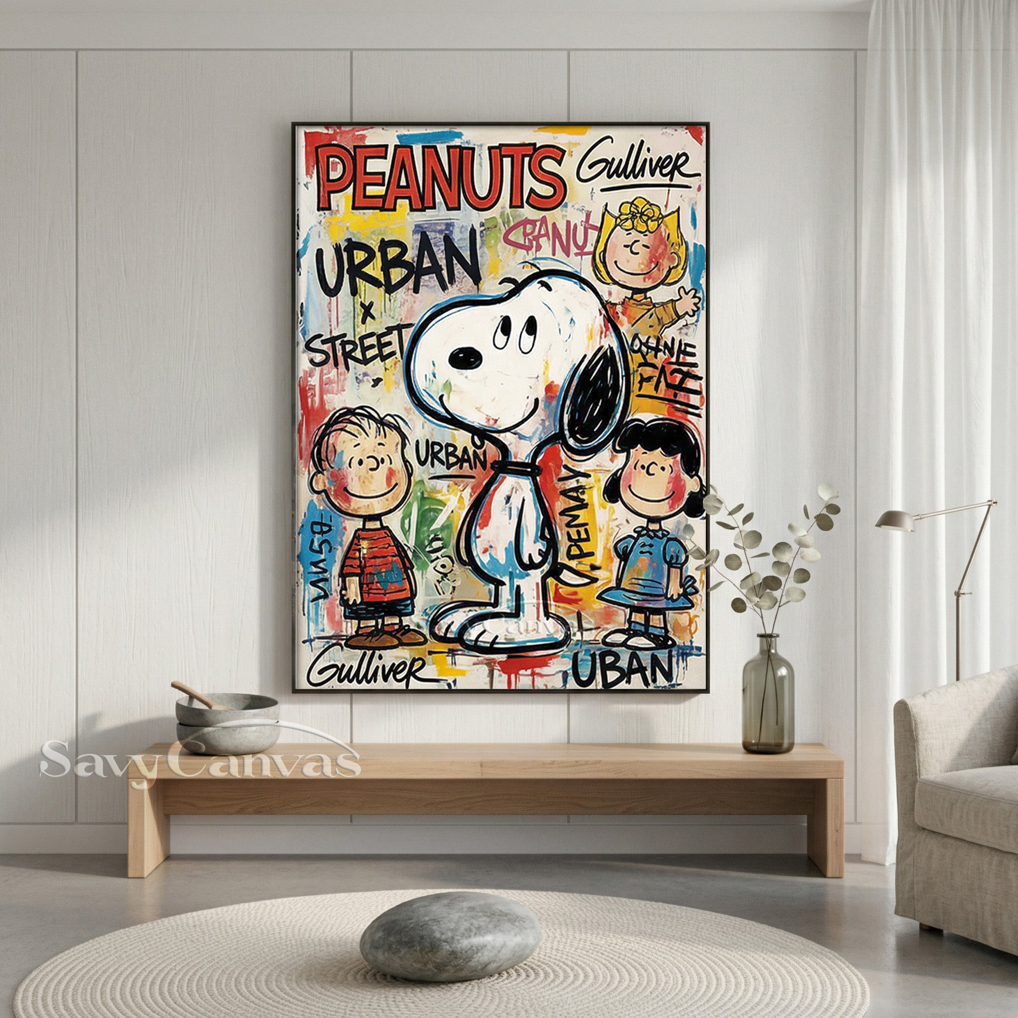 Modern Urban Street Art Peanuts Oil Painting for Wall Decor #SS 069