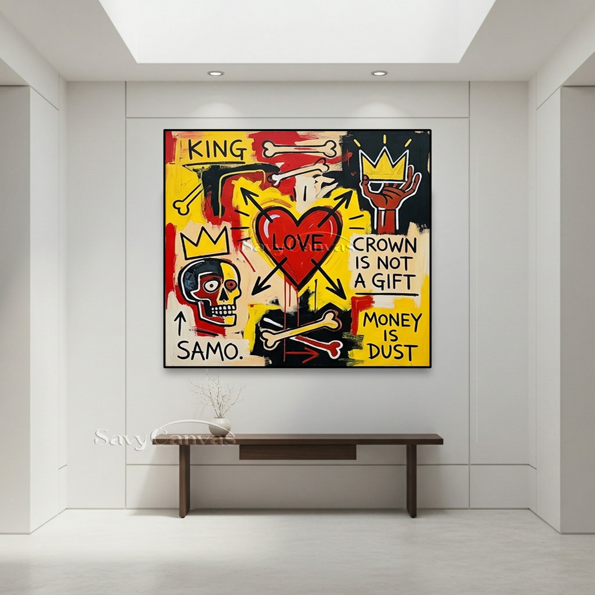 Basquiat Style "Love is King" Art | Neo-Expressionism #AA 536