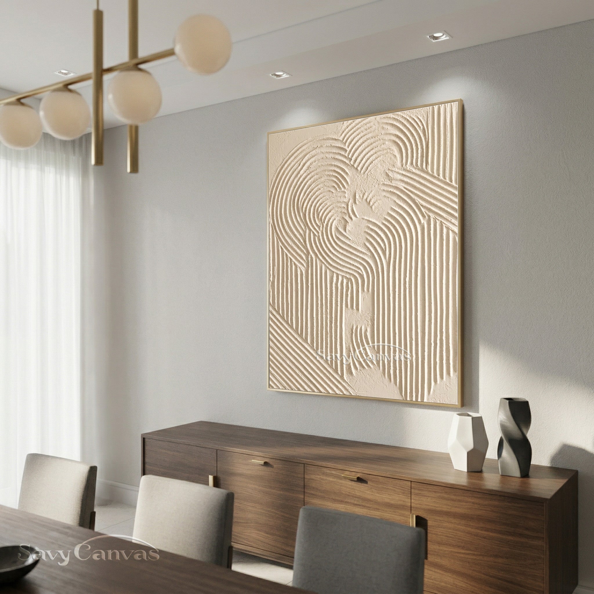 Wabi-Sabi Style Textured Painting| Beige Abstract 3D Art Piece #SS 012