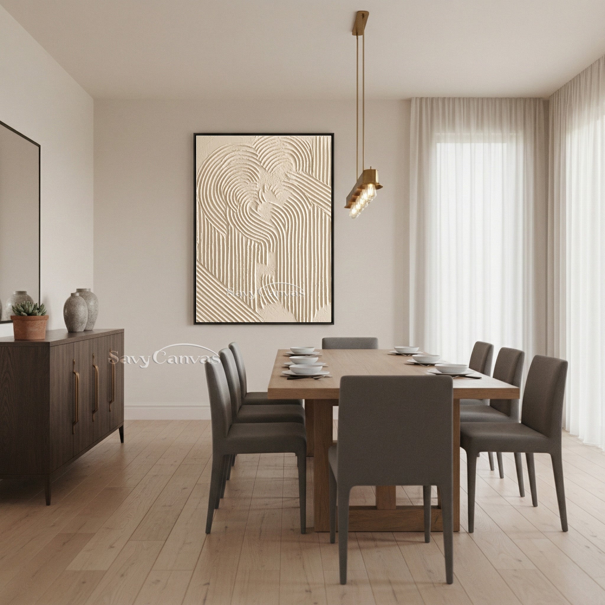 Wabi-Sabi Style Textured Painting| Beige Abstract 3D Art Piece #SS 012