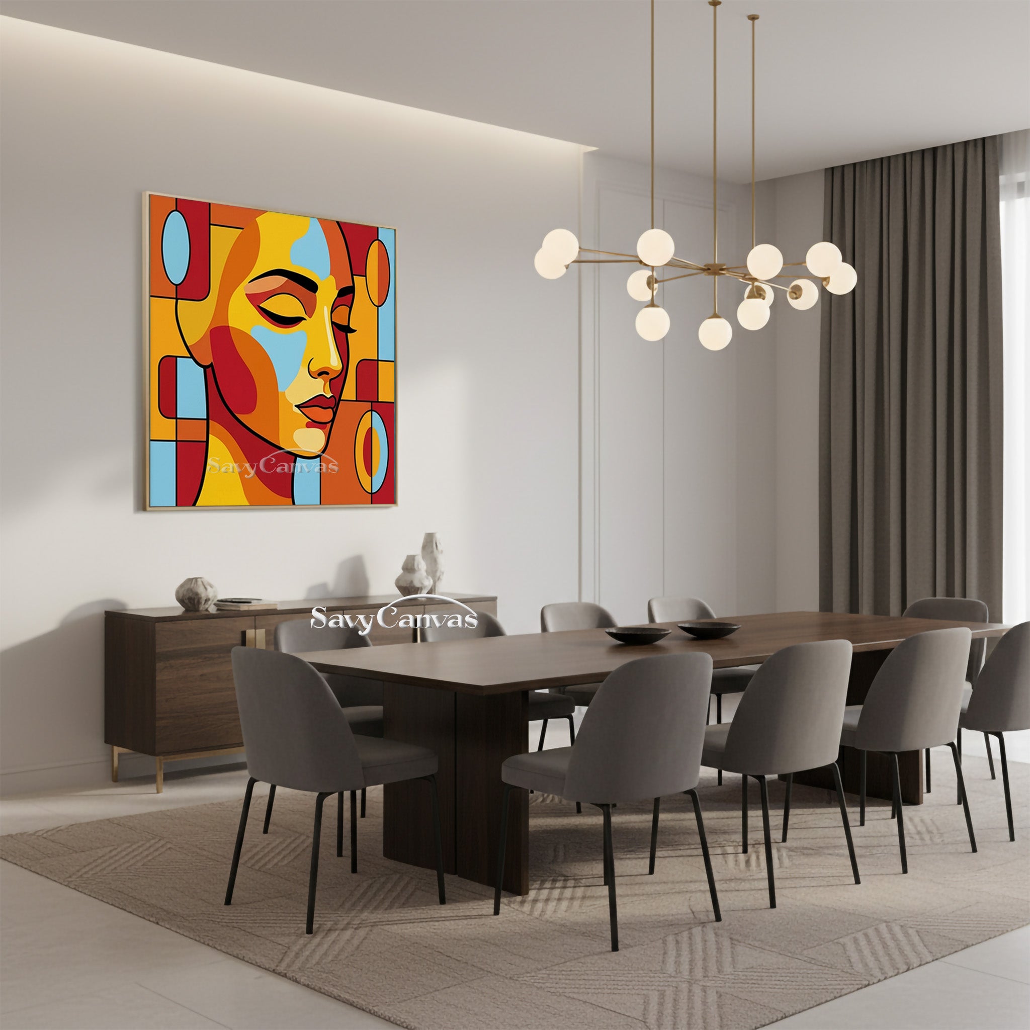 Modern Pop Art Portrait | Abstract Cubist Face Painting #AA 489