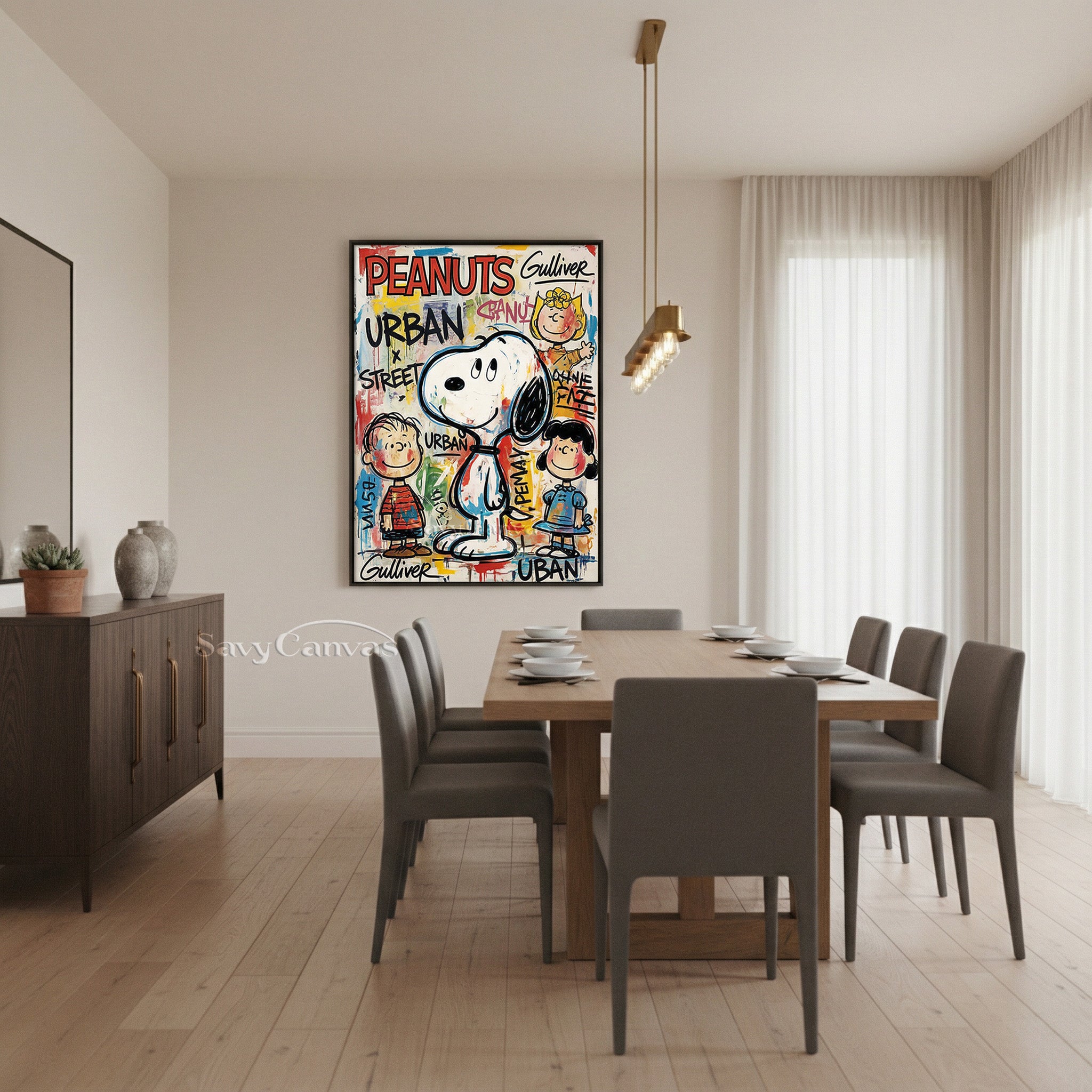 Modern Urban Street Art Peanuts Oil Painting for Wall Decor #SS 069