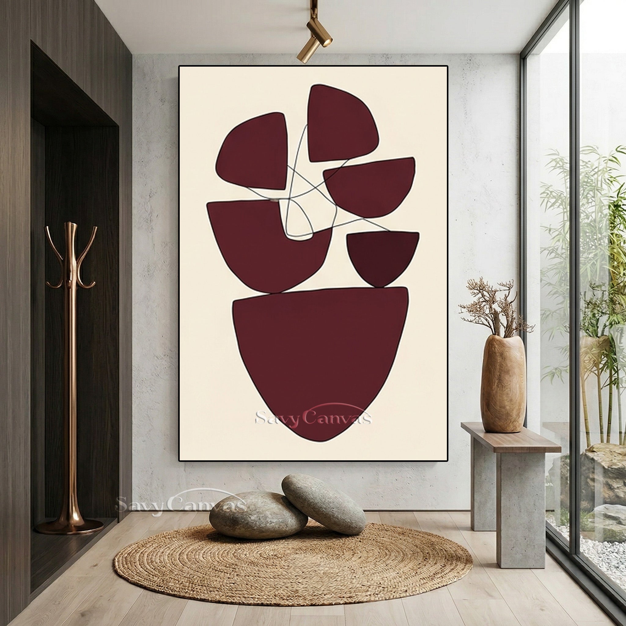 Japandi Style Abstract Art | Minimalist Line & Shape Decor #AA 507