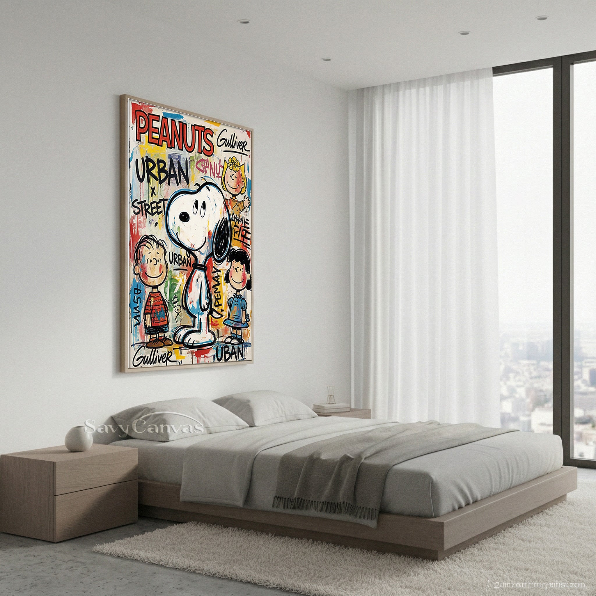 Modern Urban Street Art Peanuts Oil Painting for Wall Decor #SS 069