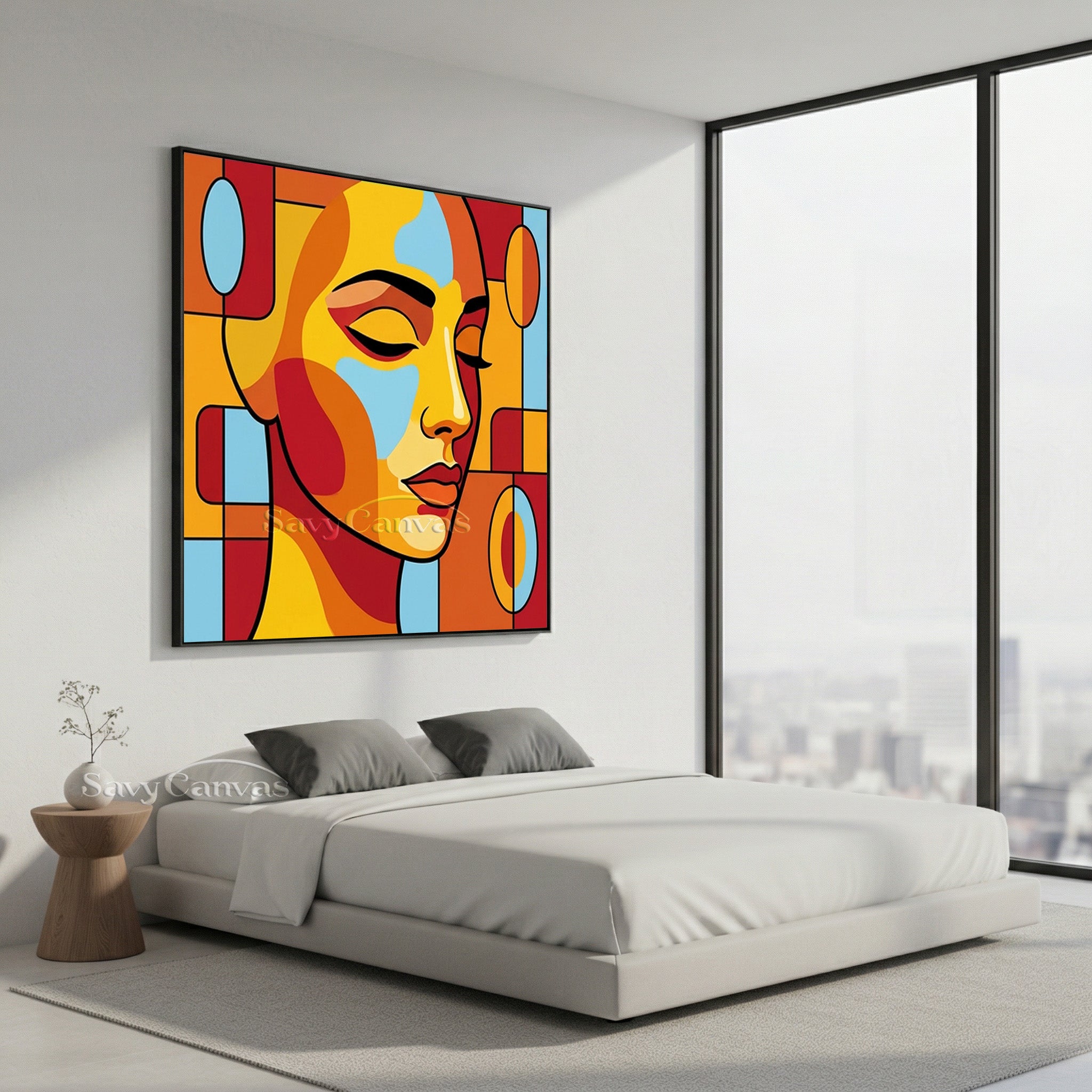 Modern Pop Art Portrait | Abstract Cubist Face Painting #AA 489