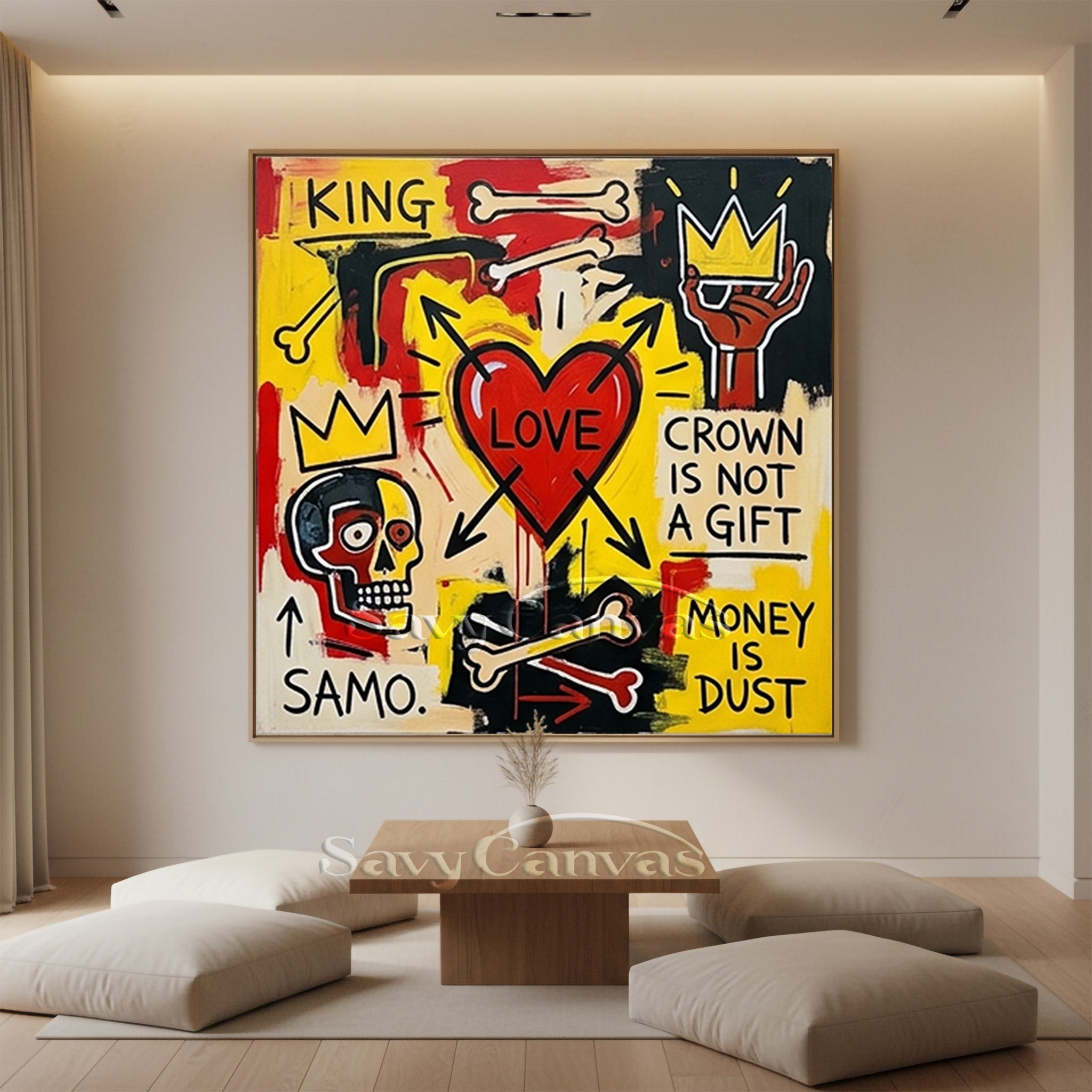Basquiat Style "Love is King" Art | Neo-Expressionism #AA 536