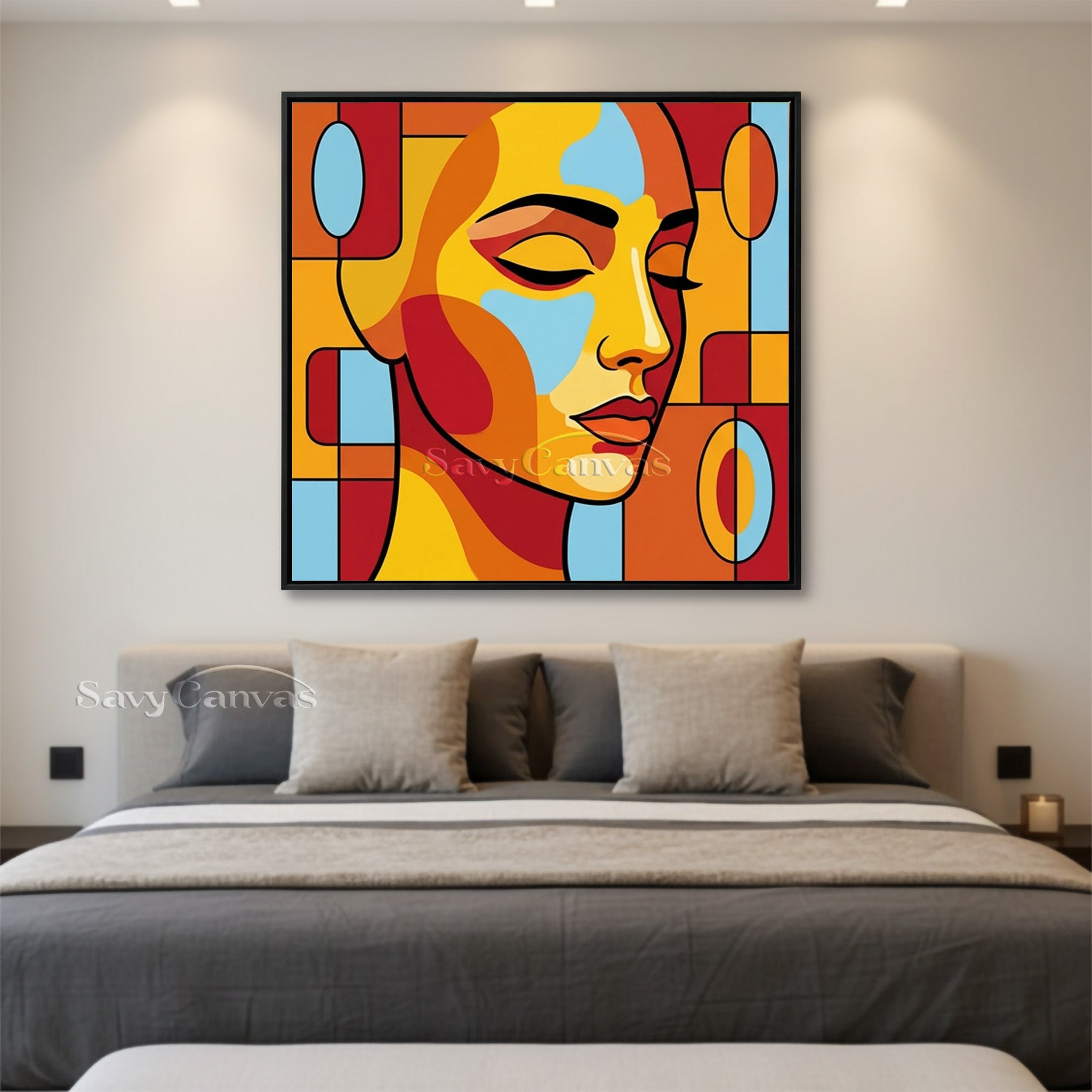 Modern Pop Art Portrait | Abstract Cubist Face Painting #AA 489