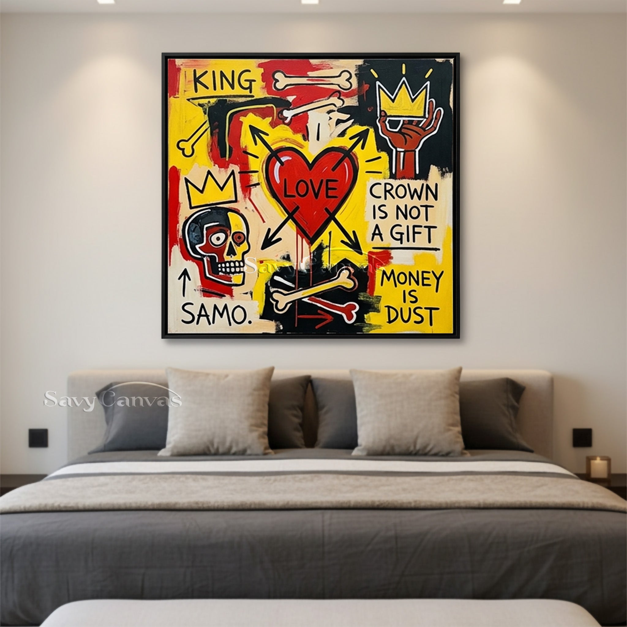 Basquiat Style "Love is King" Art | Neo-Expressionism #AA 536
