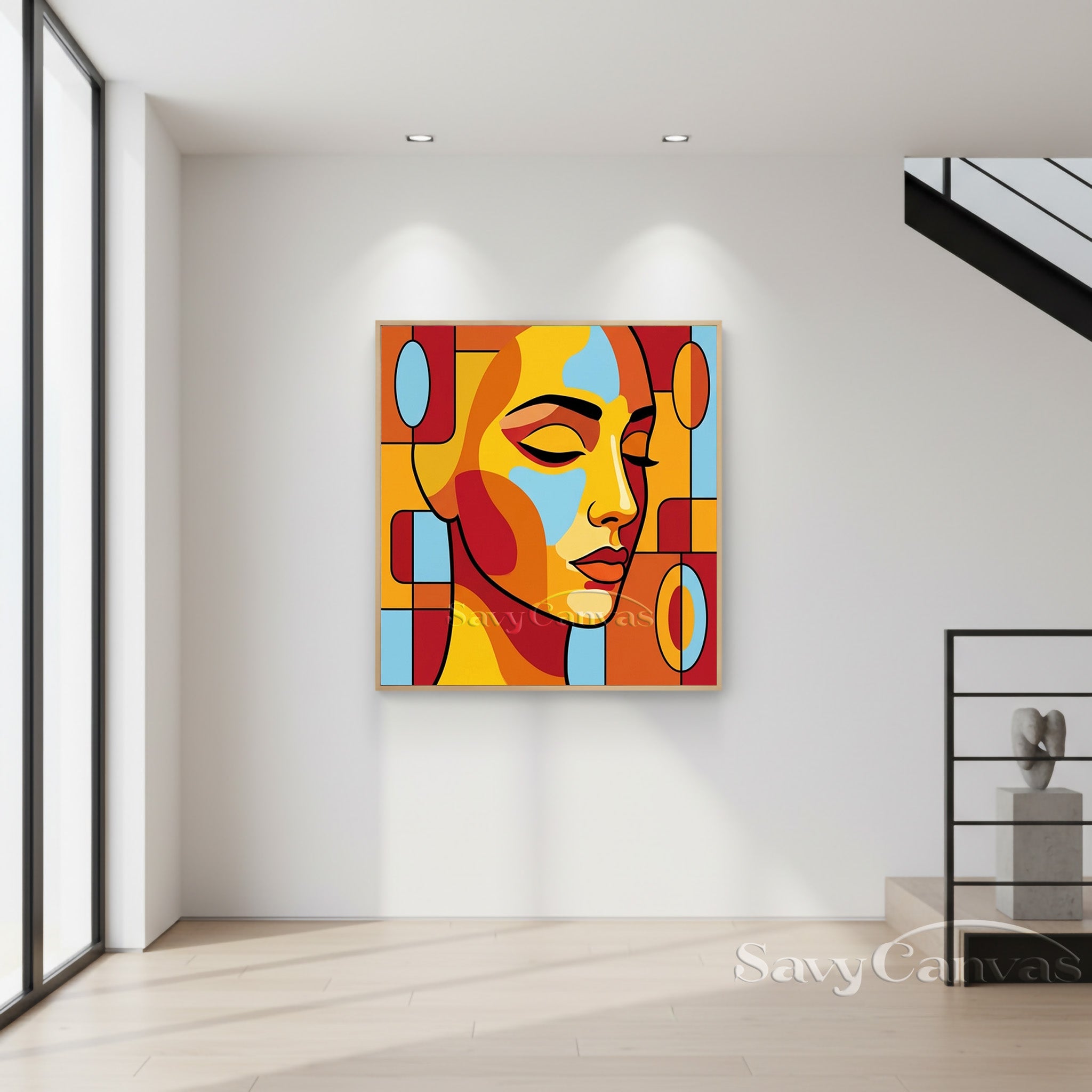 Modern Pop Art Portrait | Abstract Cubist Face Painting #AA 489