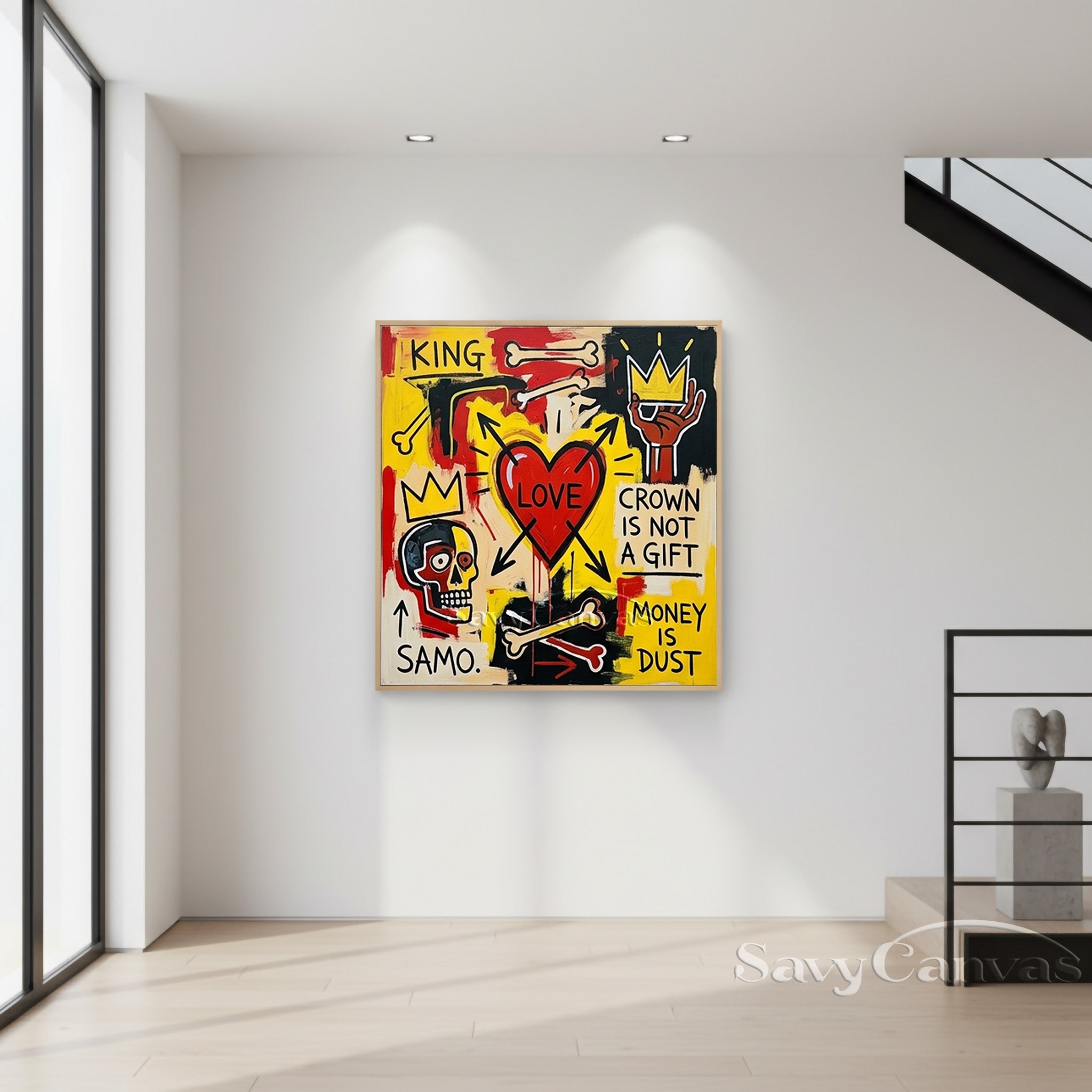 Basquiat Style "Love is King" Art | Neo-Expressionism #AA 536