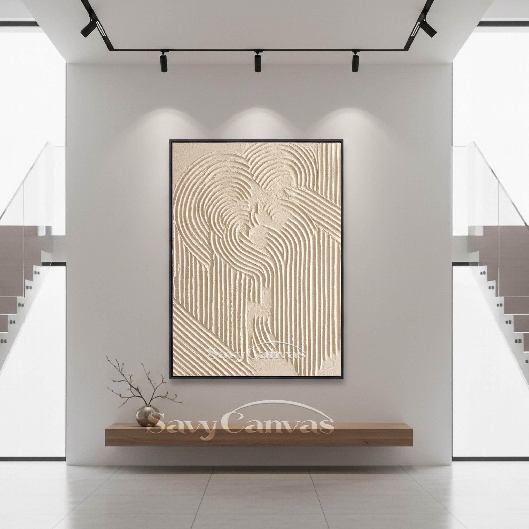 Wabi-Sabi Style Textured Painting| Beige Abstract 3D Art Piece #SS 012