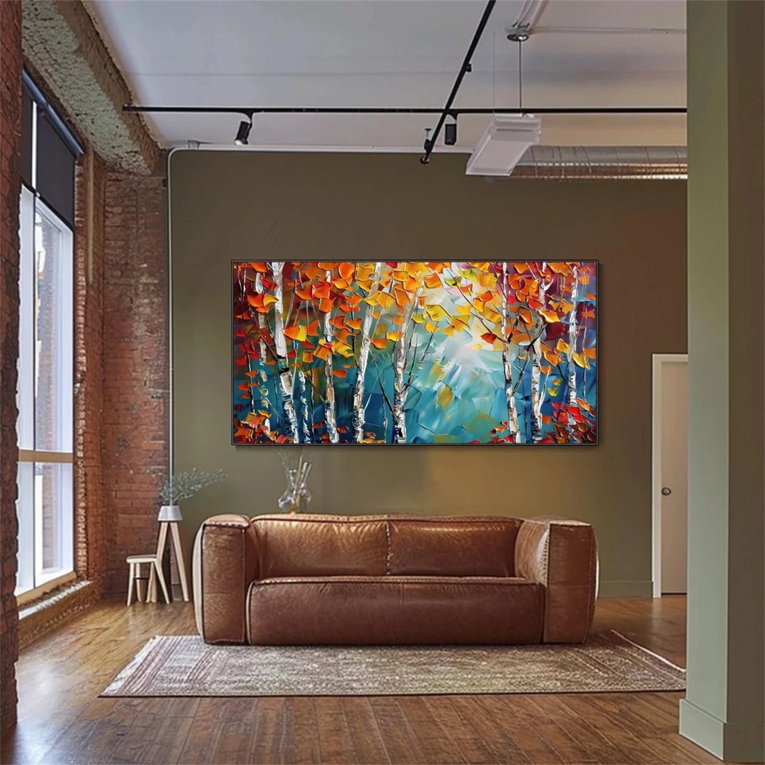 Modern Abstract Landscape Oil Painting – Textured Wall Art #JJ 326