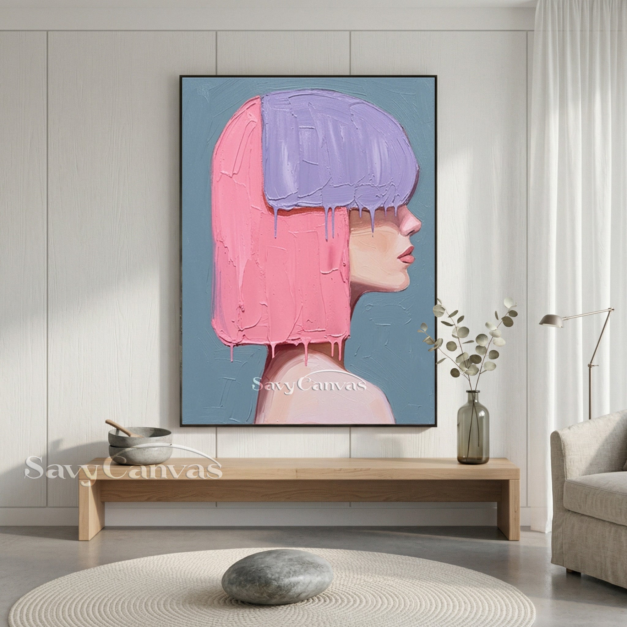 Textured Woman's Portrait | 3D Palette Knife Art #AA 538