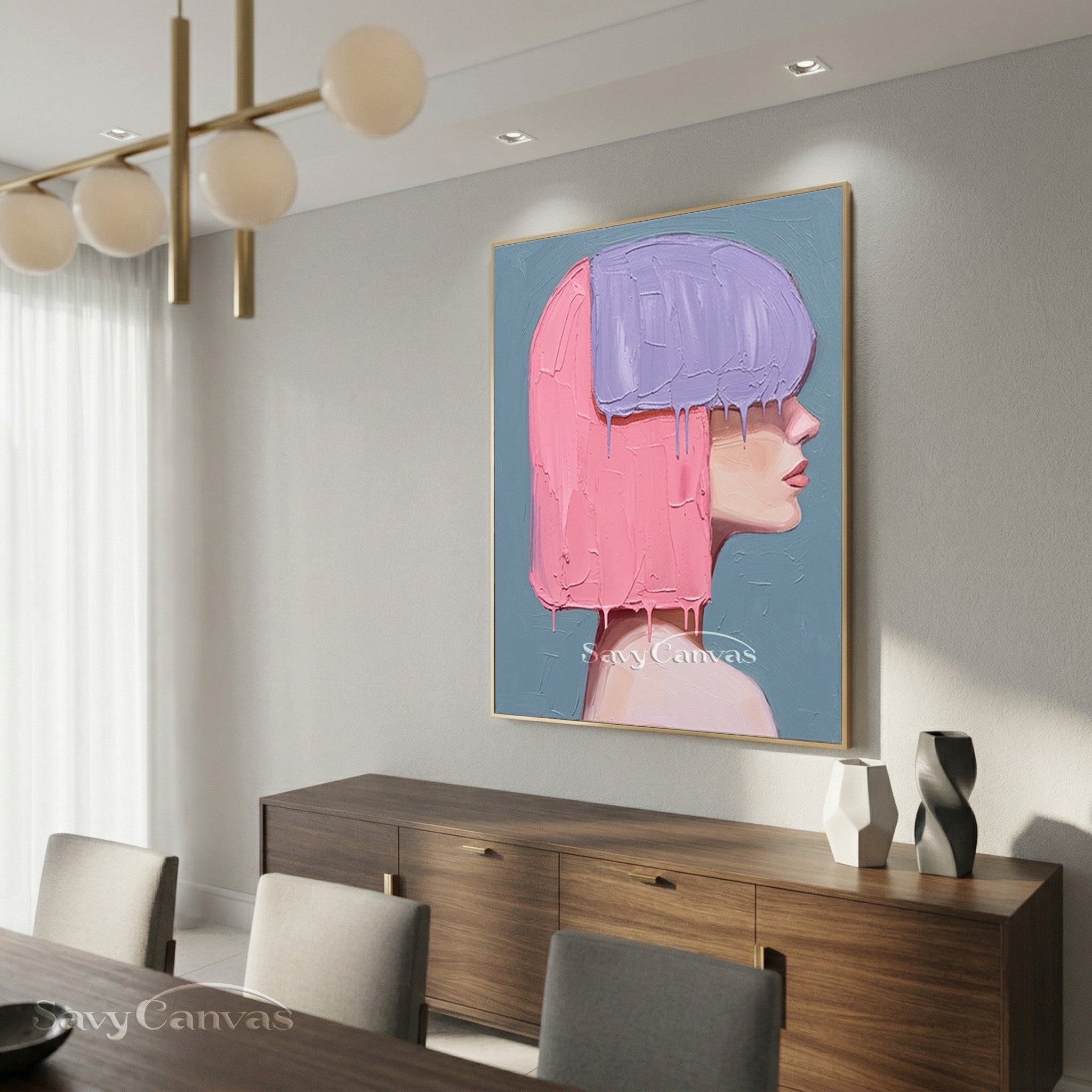 Textured Woman's Portrait | 3D Palette Knife Art #AA 538