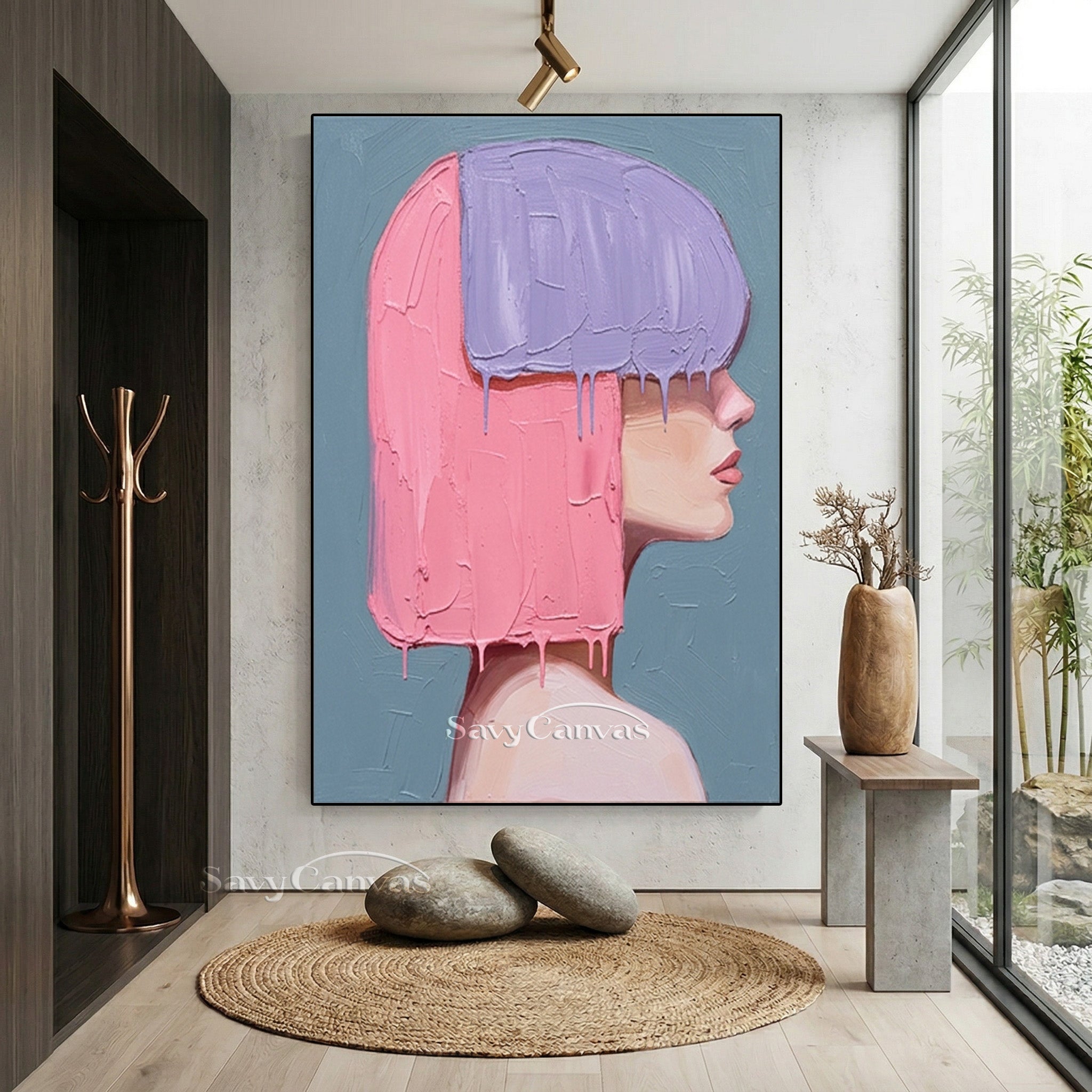 Textured Woman's Portrait | 3D Palette Knife Art #AA 538