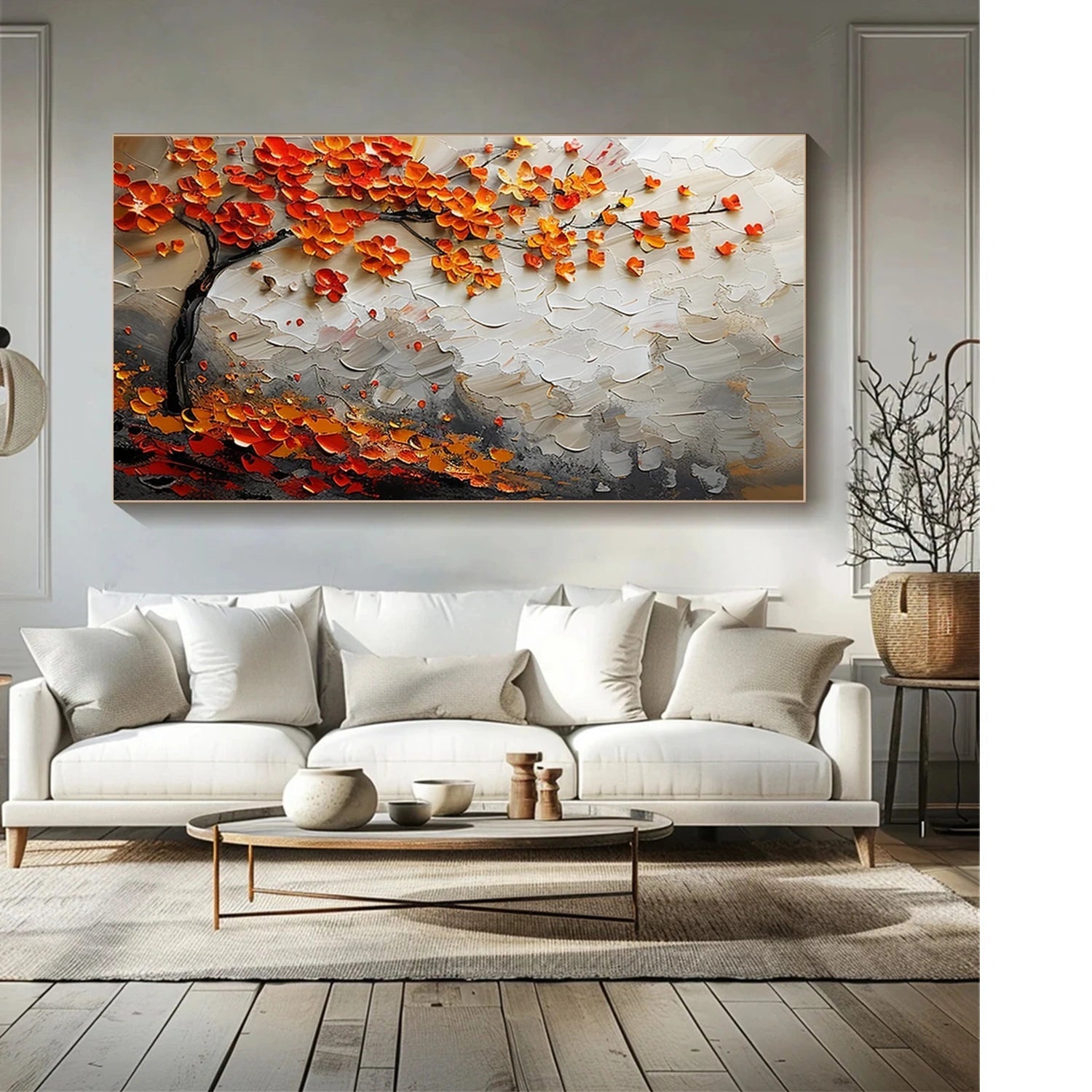  Living Room Accent Tree Painting | Vibrant Hand-Painted Art - Savy Canvas