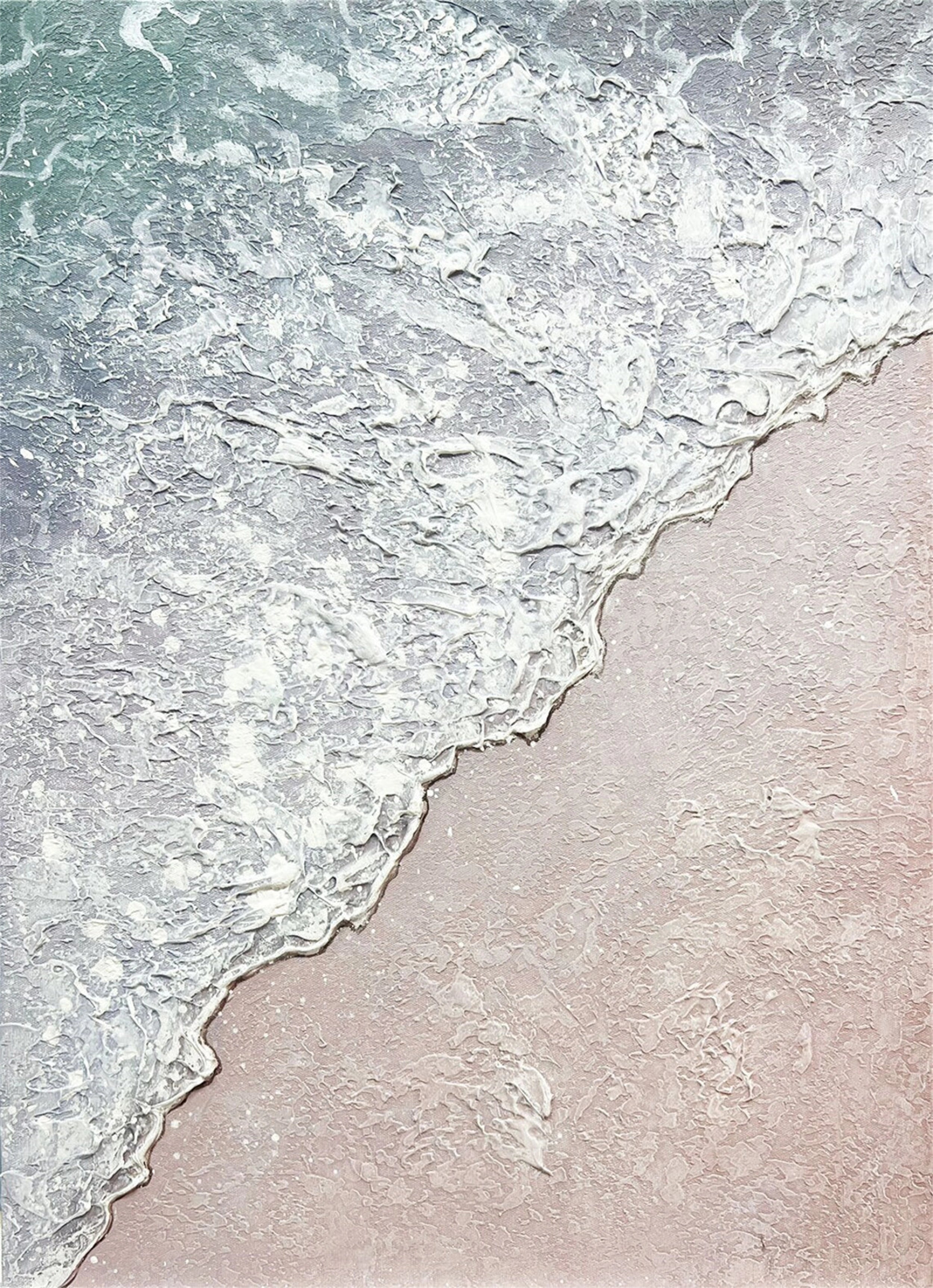 Living Room Art Upgrade: 3D Ocean Wave Painting with Earthy Palette # JJ 146