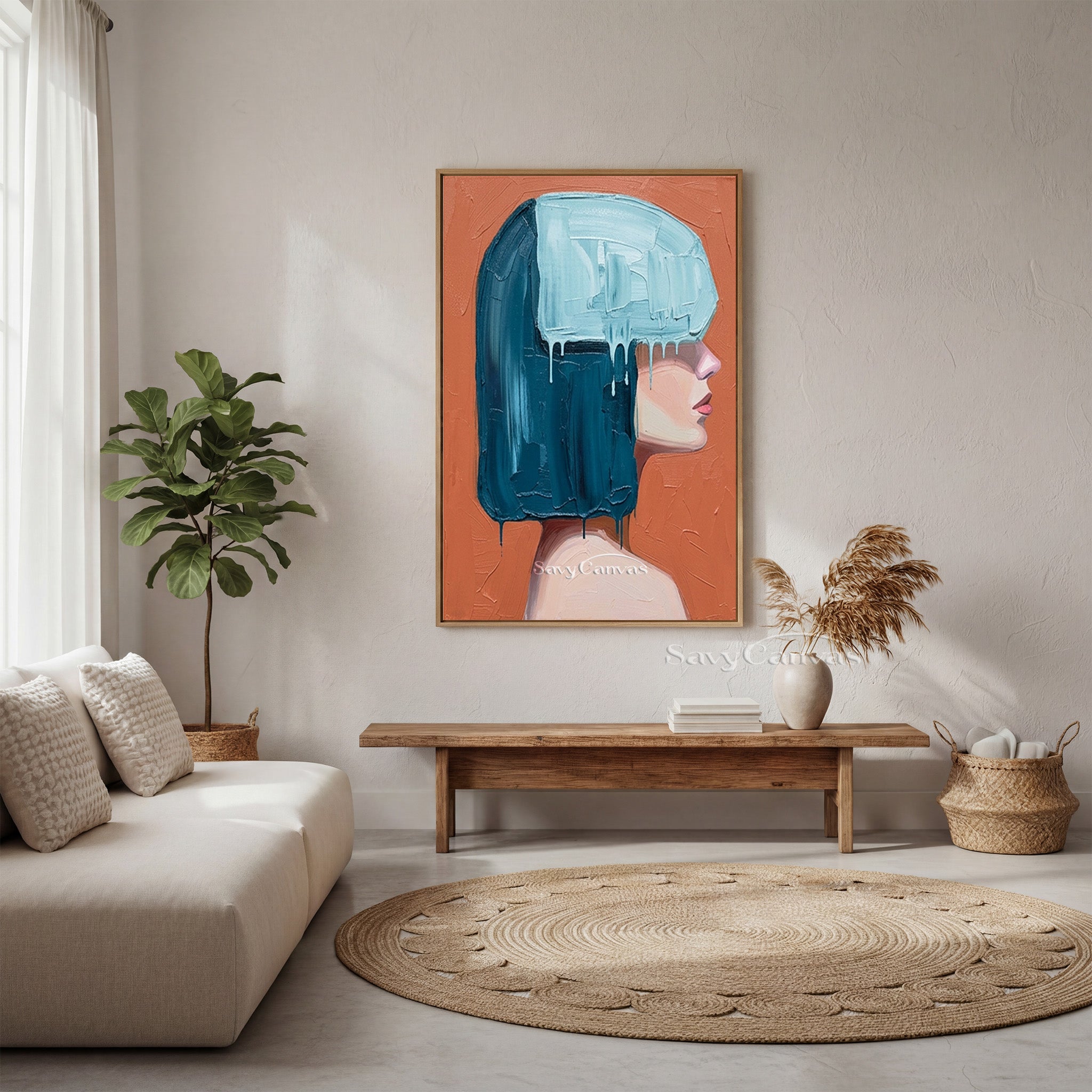 3D Textured Woman's Portrait | Palette Knife Art #AA 539