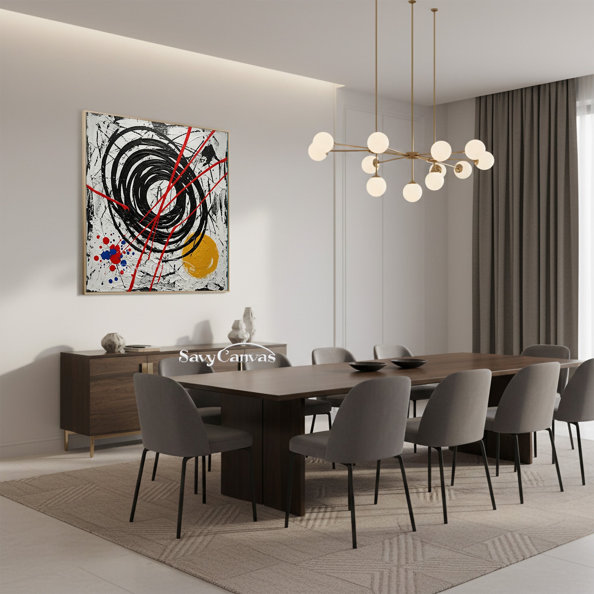 Colorful Pollock-Style Drip Art | Modern Expressive Wall Decor #JJ 459