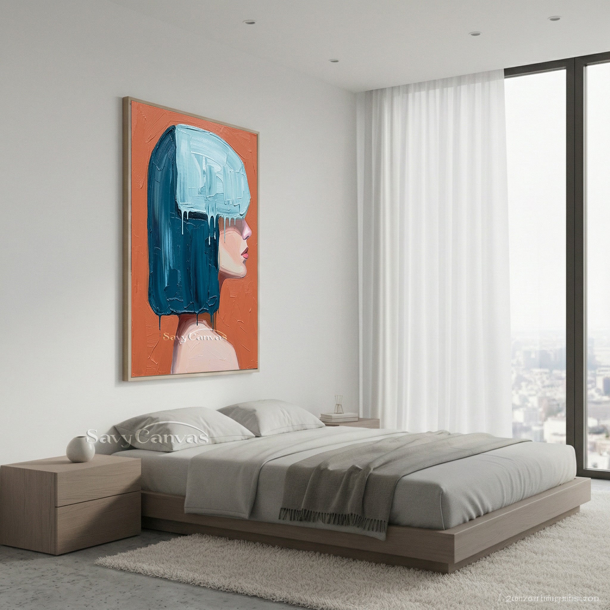 3D Textured Woman's Portrait | Palette Knife Art #AA 539