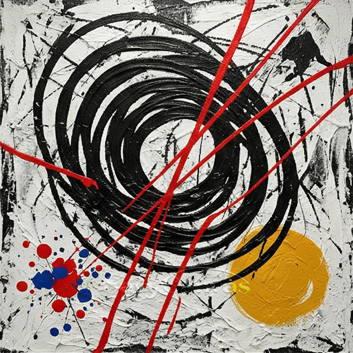 Colorful Pollock-Style Drip Art | Modern Expressive Wall Decor #JJ 459