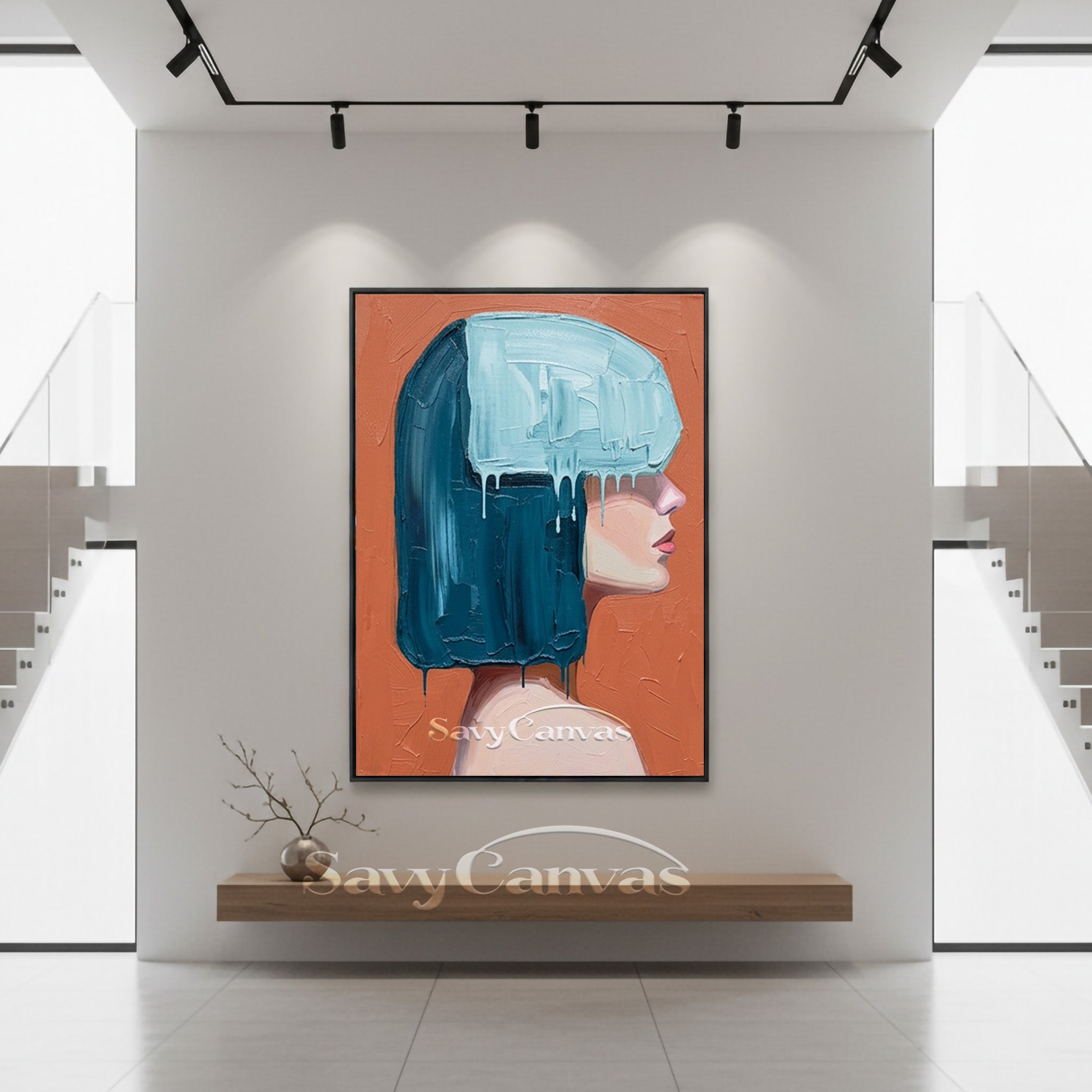 3D Textured Woman's Portrait | Palette Knife Art #AA 539