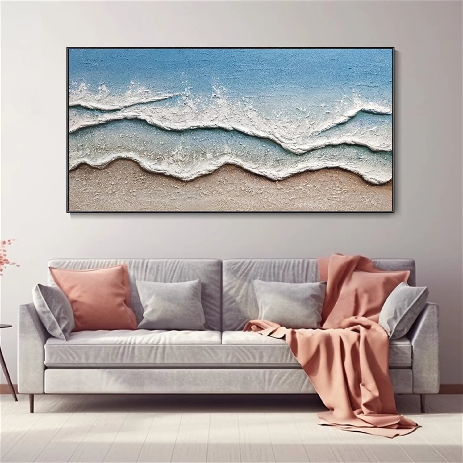 Hand - painted Beach Wave Canvas Art for Your Living Room