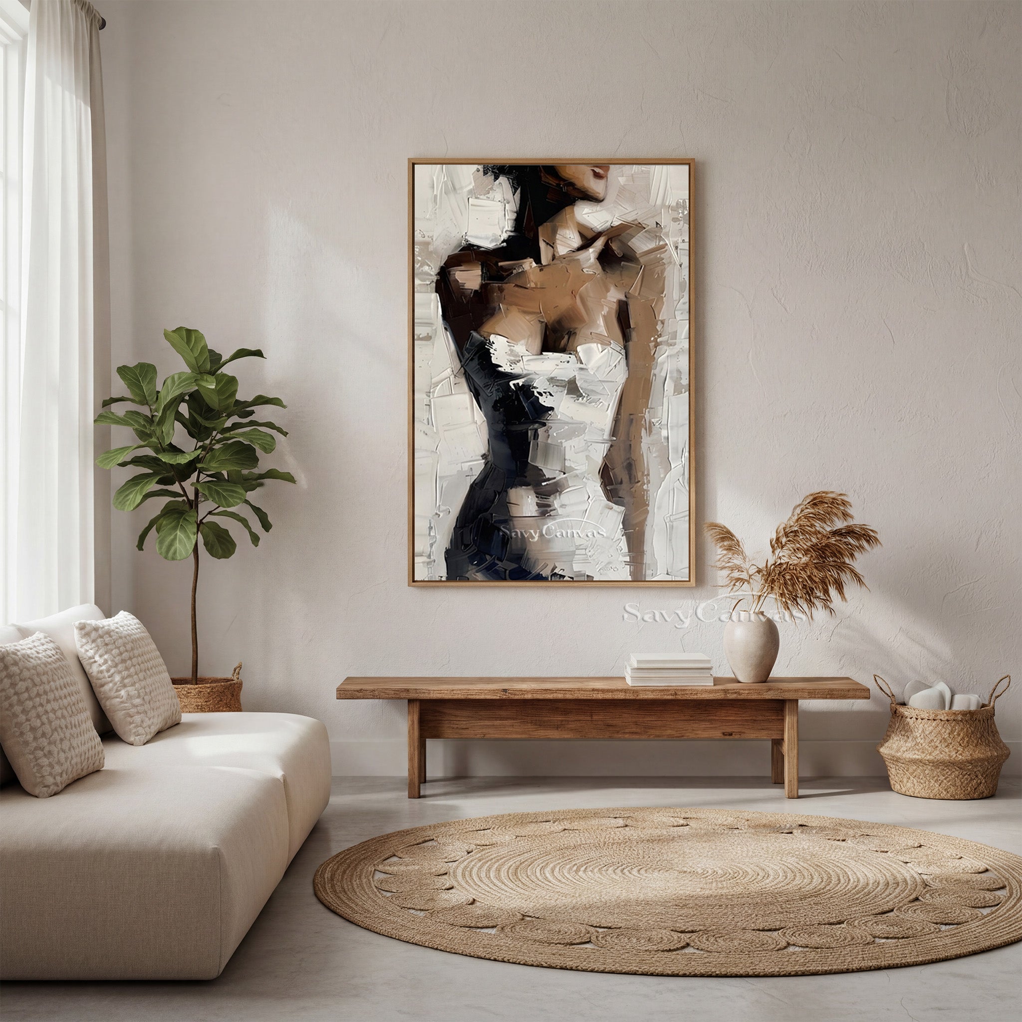 Hand-Painted Textured Nude Art Oil Painting on Canvas #SS 146