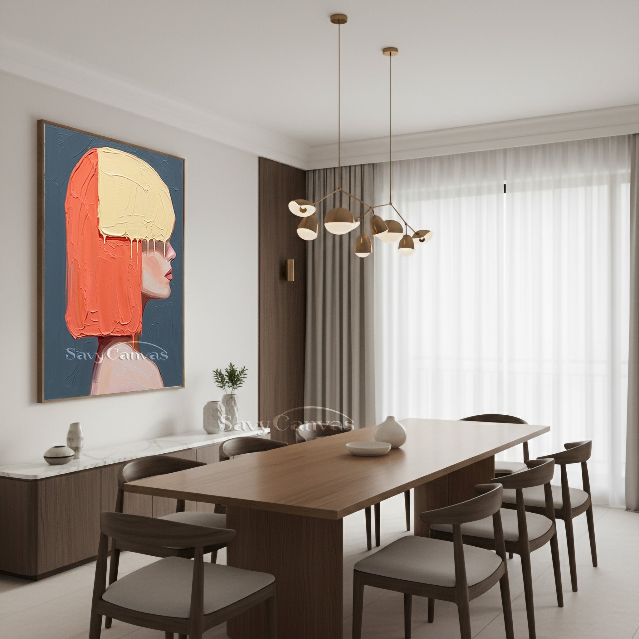 Modern Pop Art Portrait | Orange & Yellow Hair Painting #AA 540