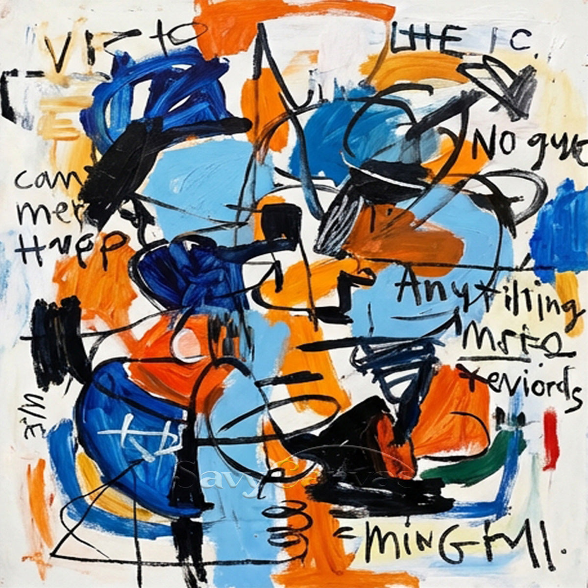 Graffiti Style Abstract Art | Neo-Expressionist Painting #AA 483