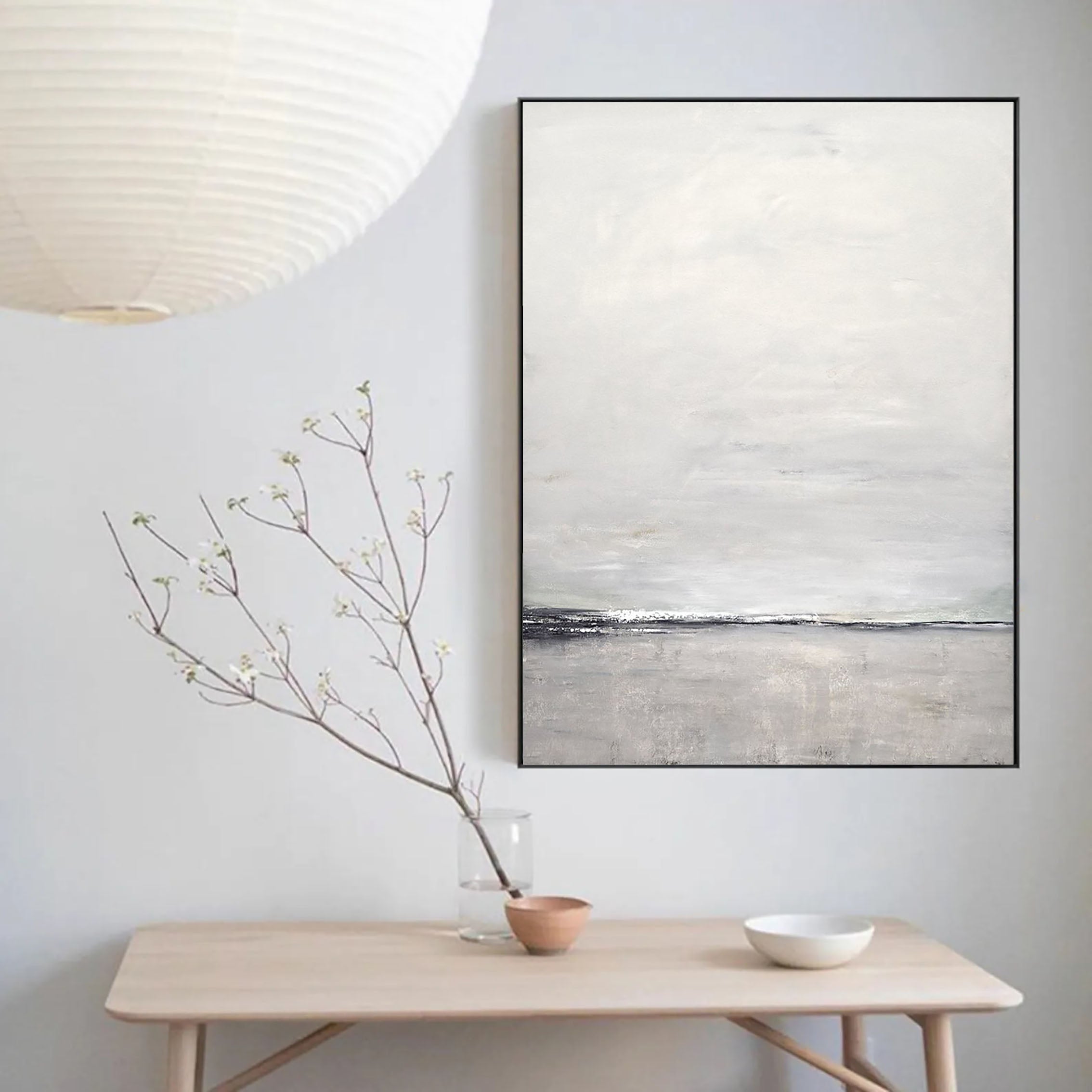 Ocean Wall Art -Modern Minimalist Landscape Abstract Oil Painting  #JJ 114