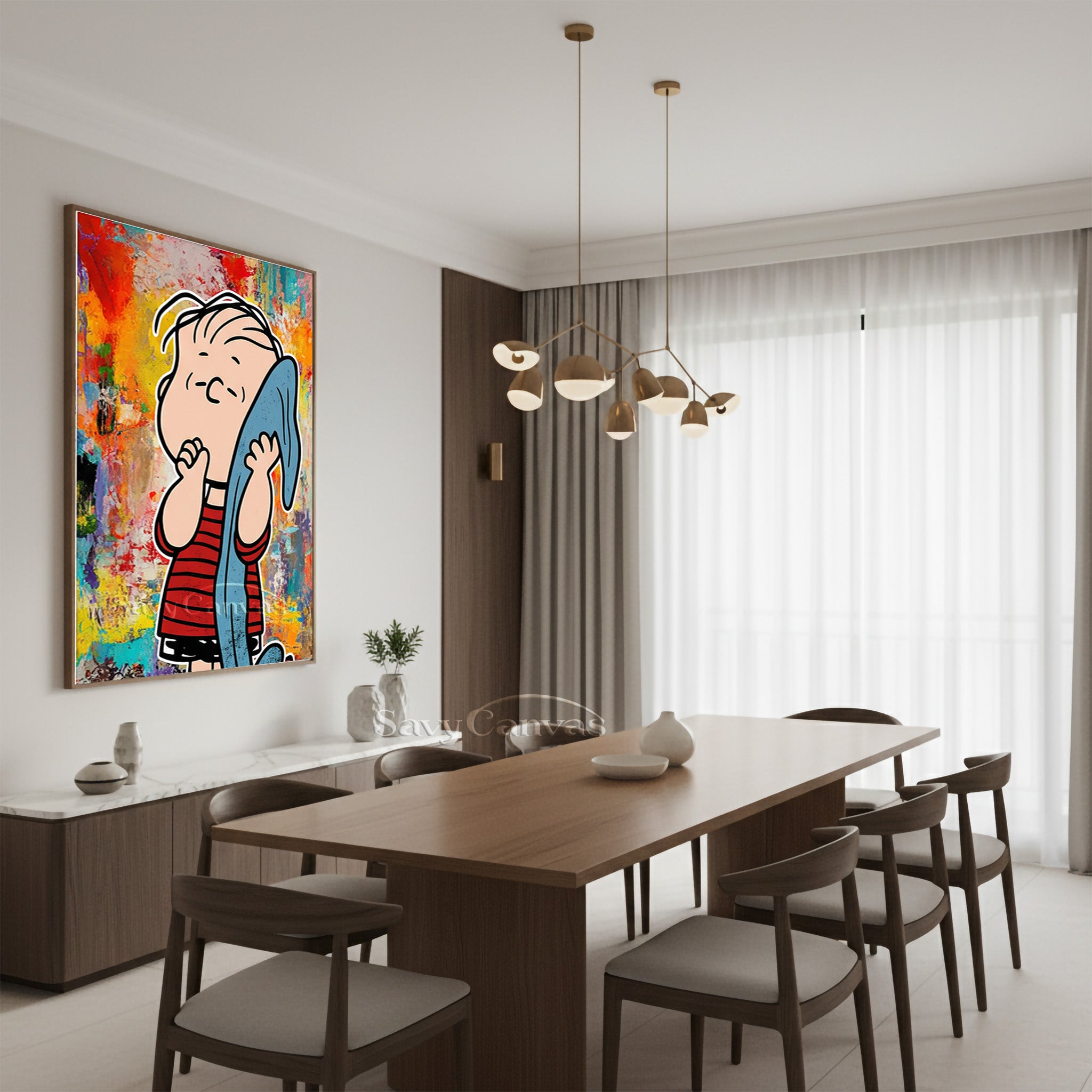Linus Peanuts Pop Art Hand-Painted Oil Painting #SS 073